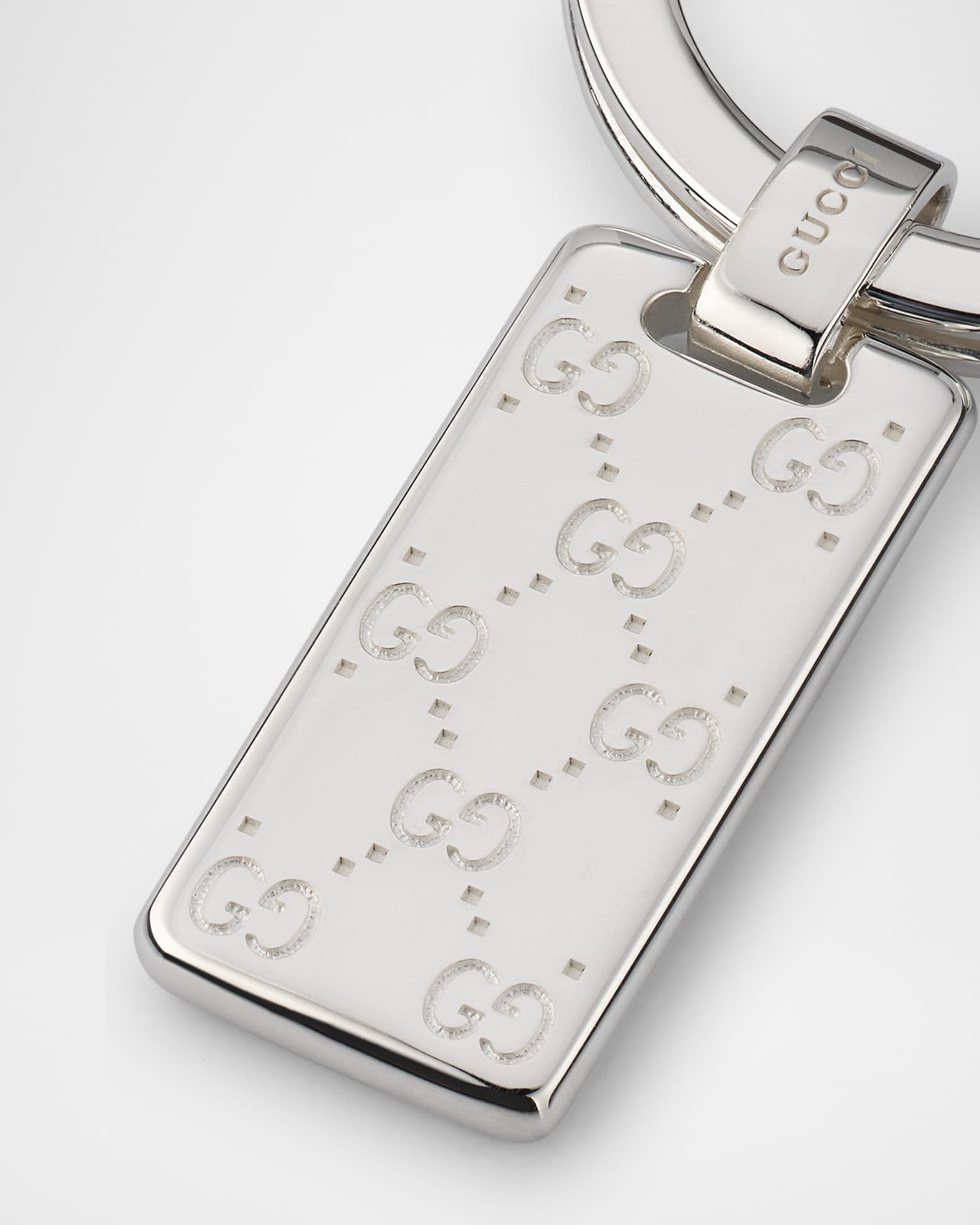 Gucci Men's Gucci Signature Sterling Silver Keyring | Neiman Marcus