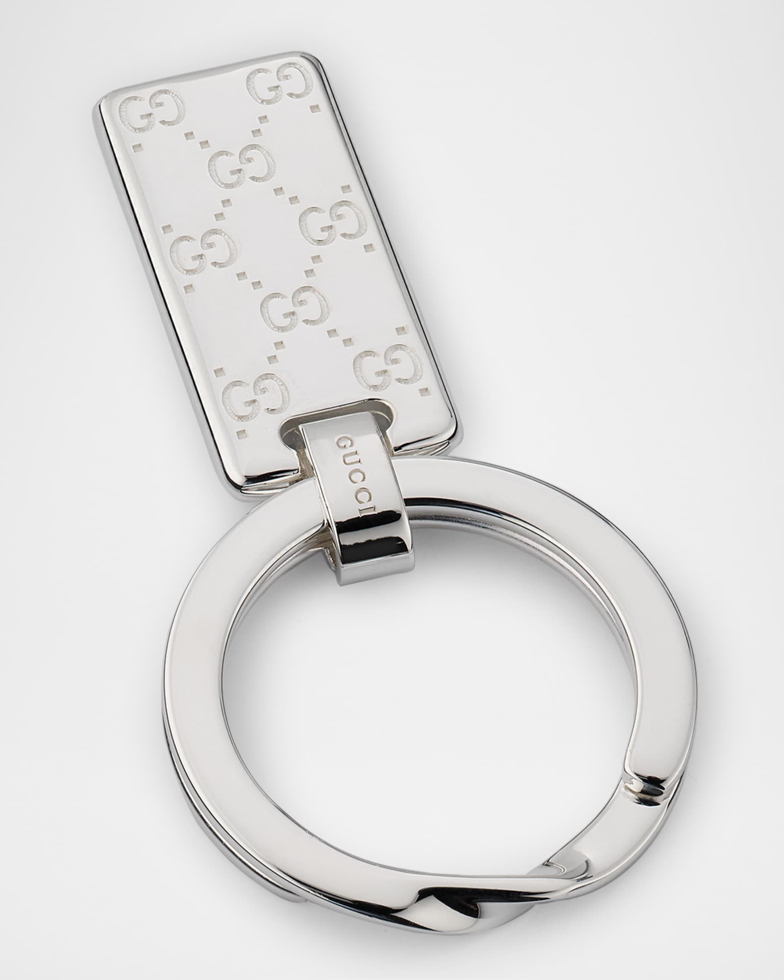 Gucci Men's Gucci Signature Sterling Silver Keyring | Neiman Marcus