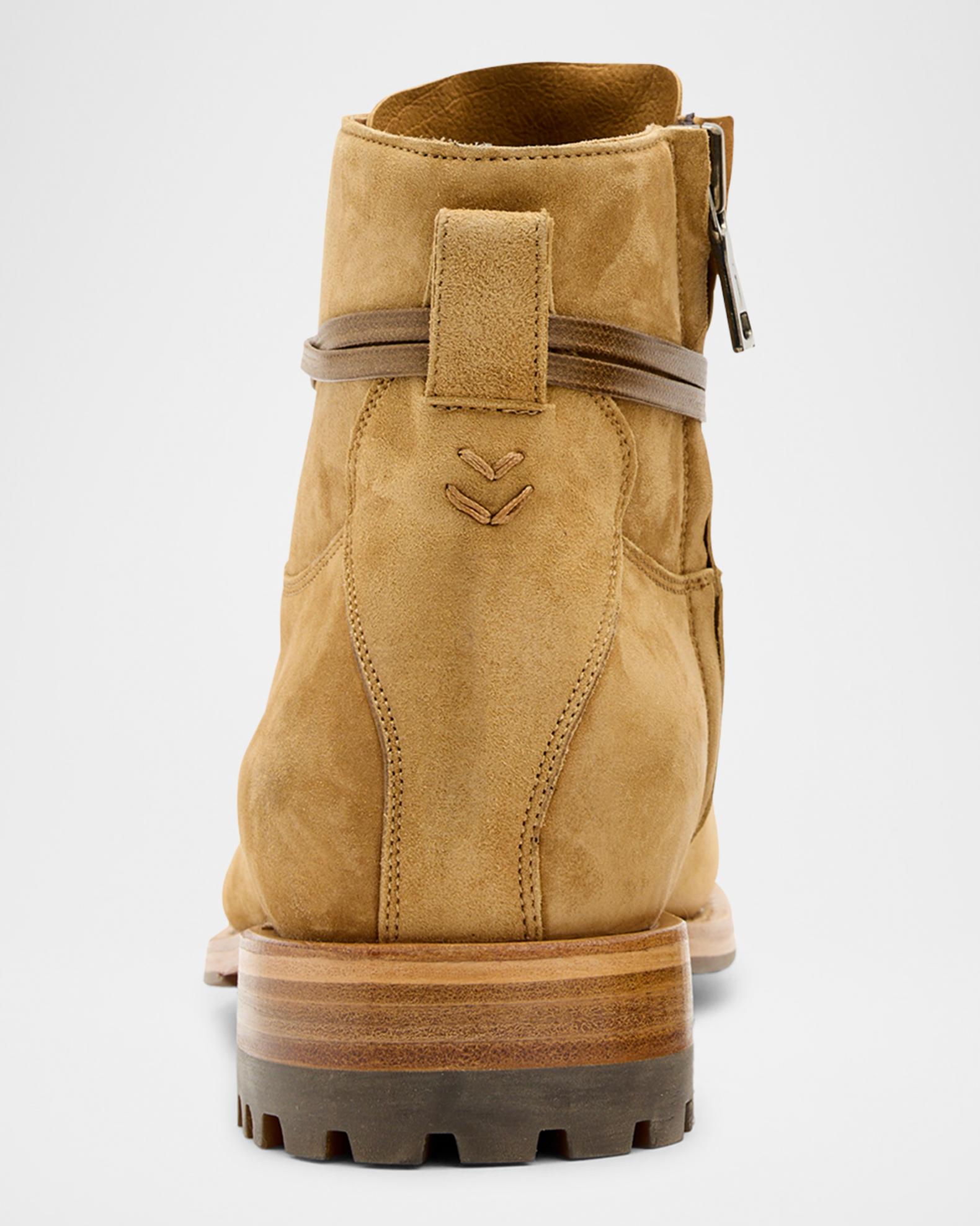 John Varvatos Suede Men’s Shearling Brown Boots John Varvatos Men main image 3