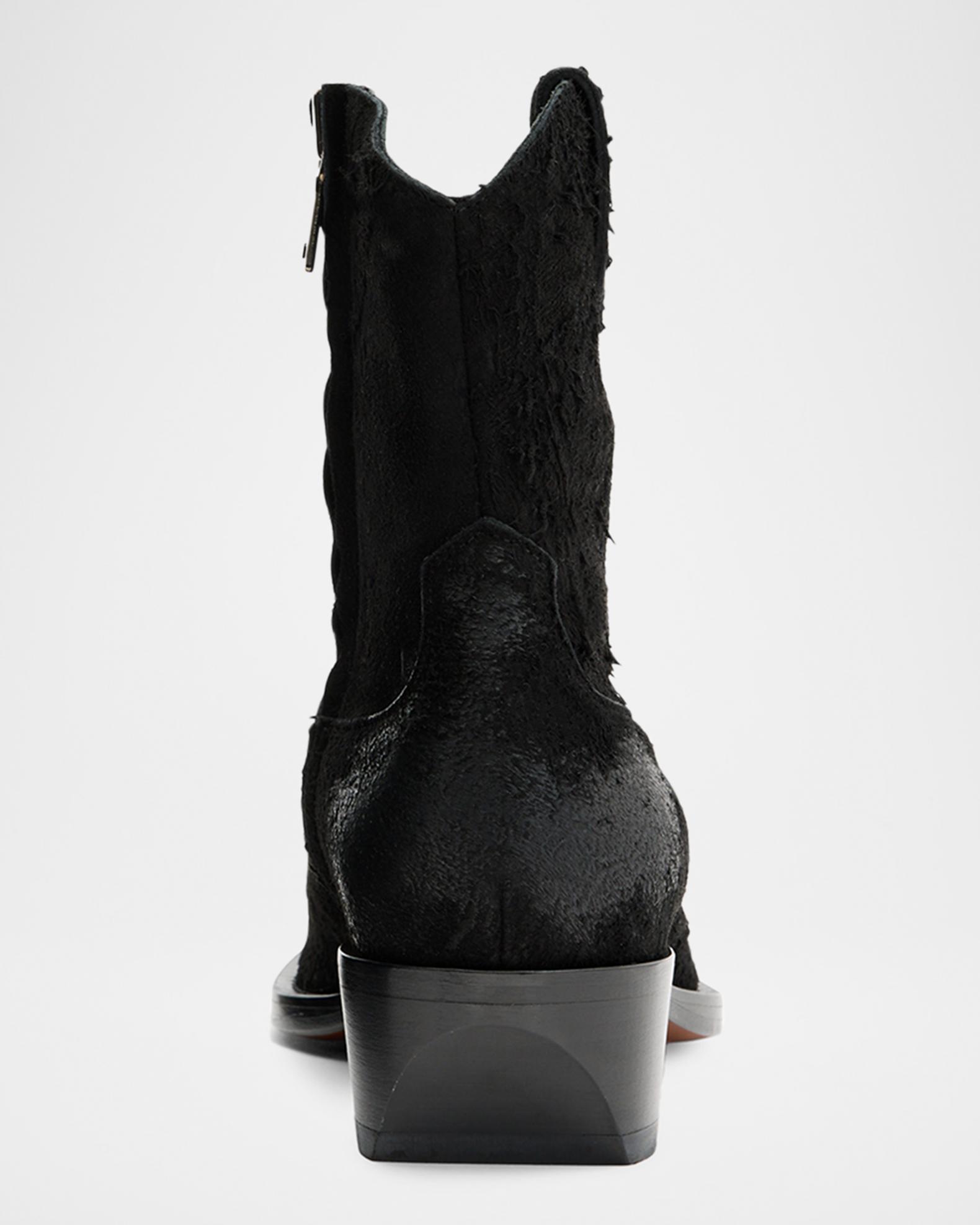 Bottes Western JOHN VARVATOS 'Walker' Pointure US 10.5 Homme - Cuir Suédé Noir, Neufes Avec Défauts (MPN Vs-169612)