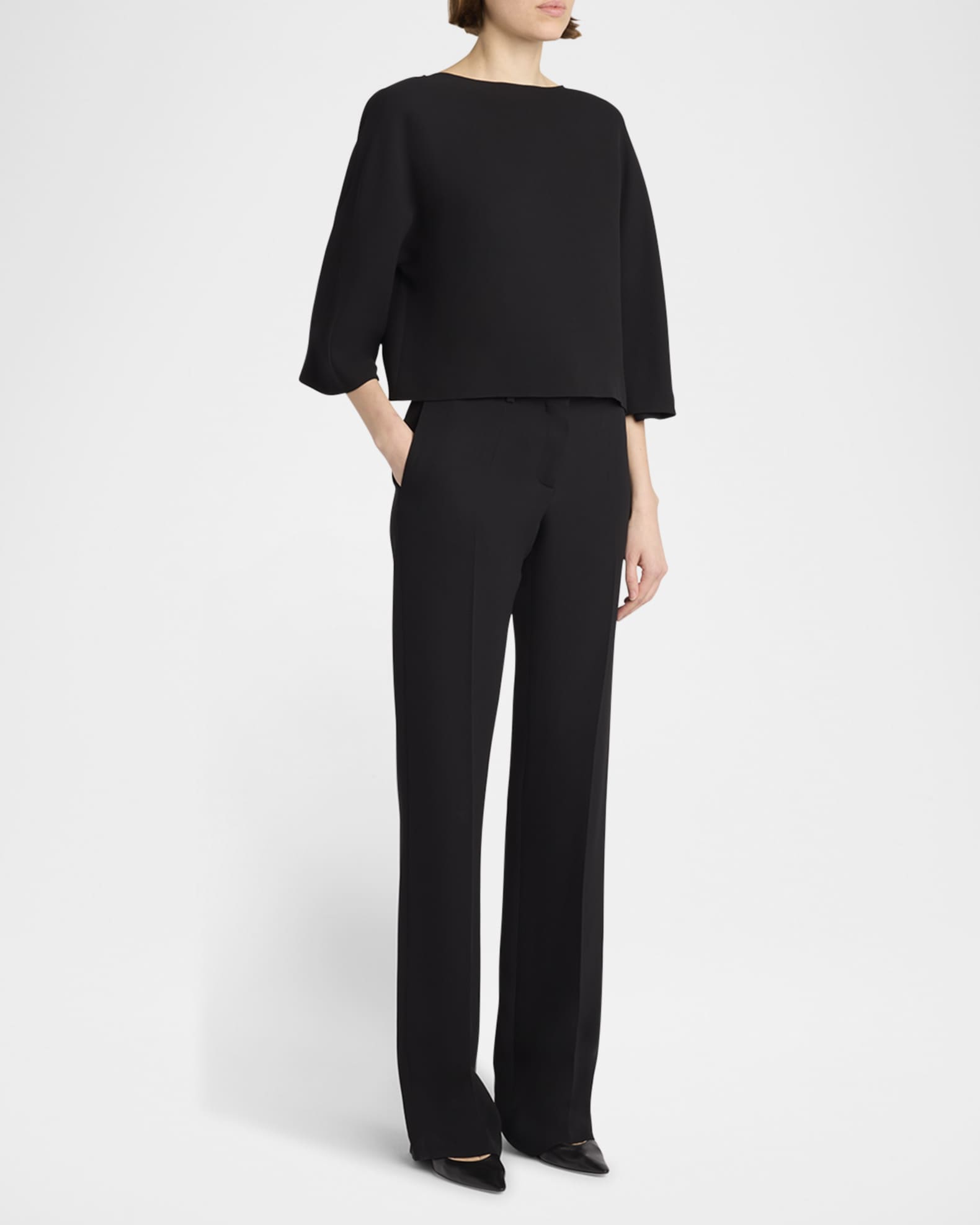 Selvie Wide-Leg Silk Pants 1