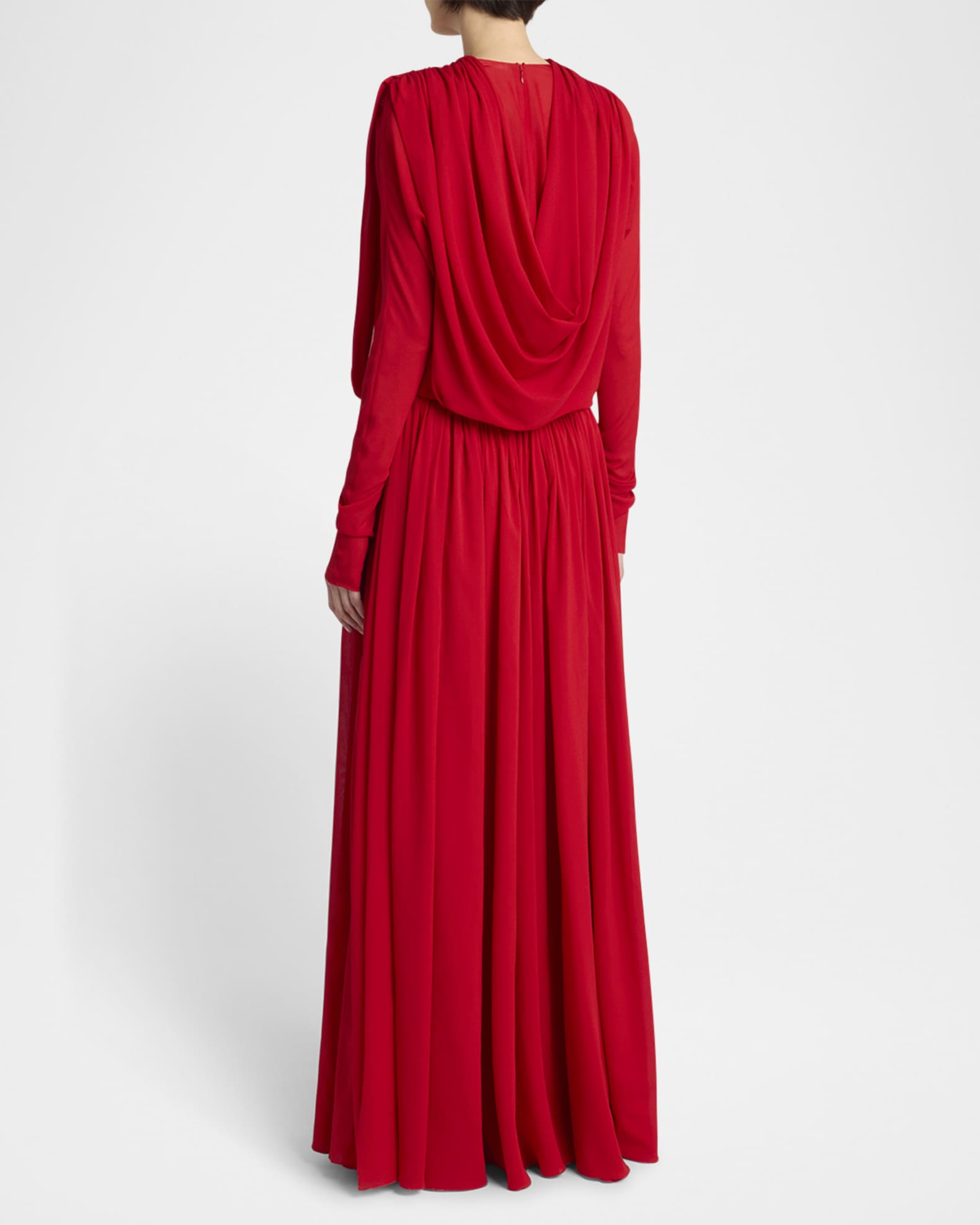 Erald Draped Long Sleeve Maxi Dress