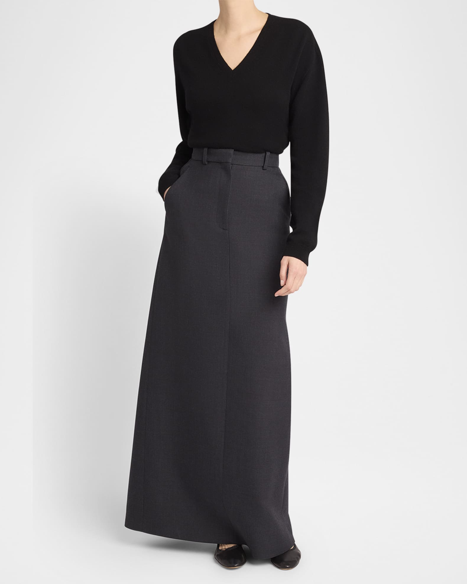 THE ROW Roux Maxi Tailored Skirt | Neiman Marcus