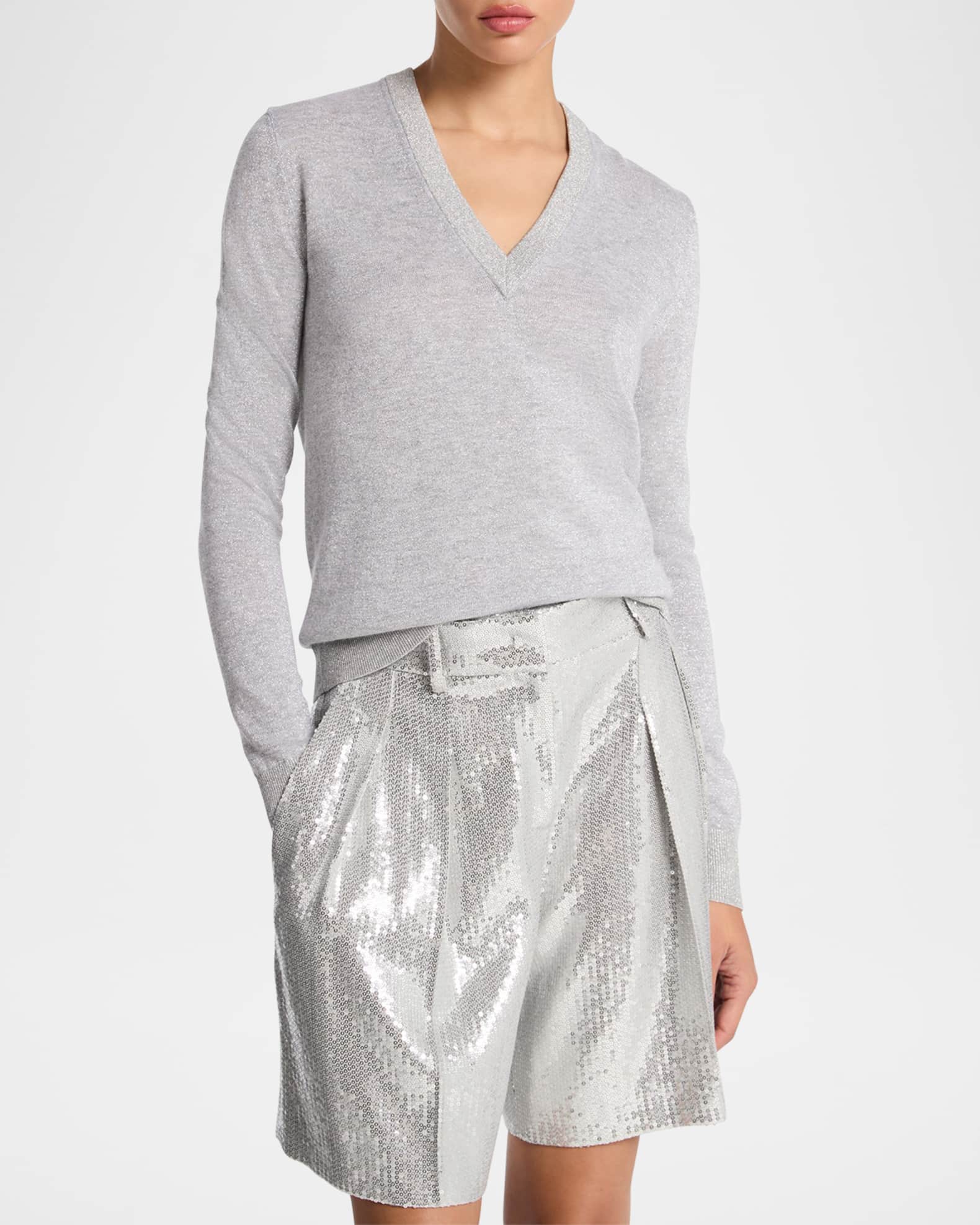Sequined Pleated Shorts 1
