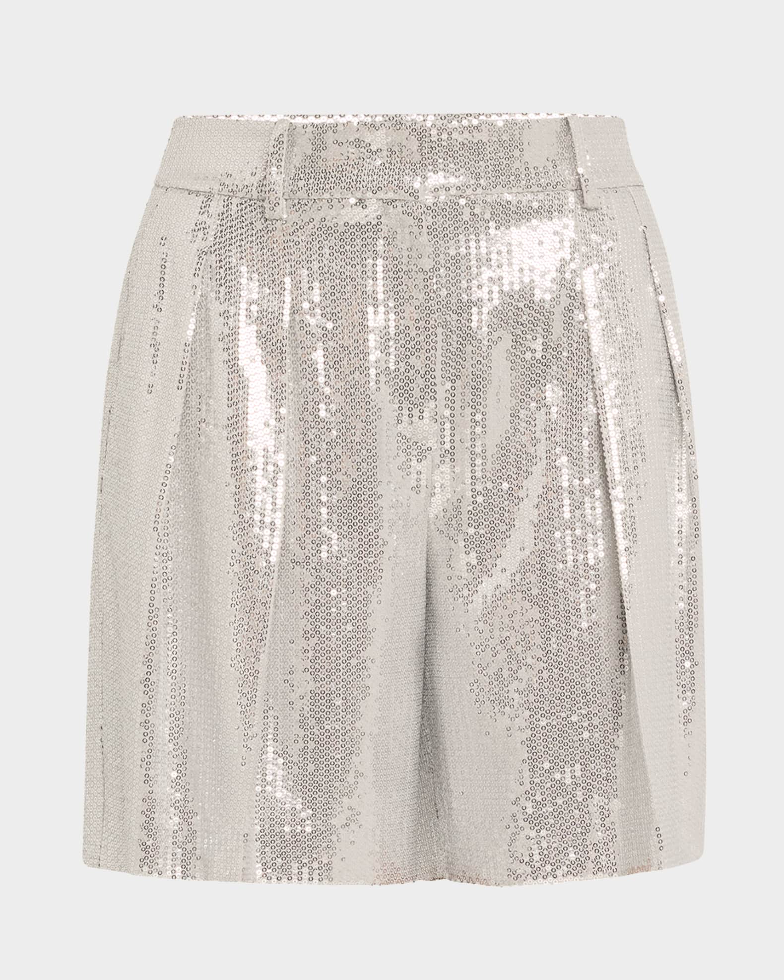 Sequined Pleated Shorts 0
