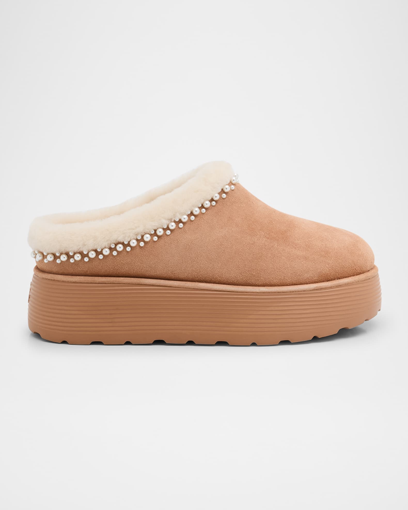 Nellie Embellished Suede Flatform Mules 0