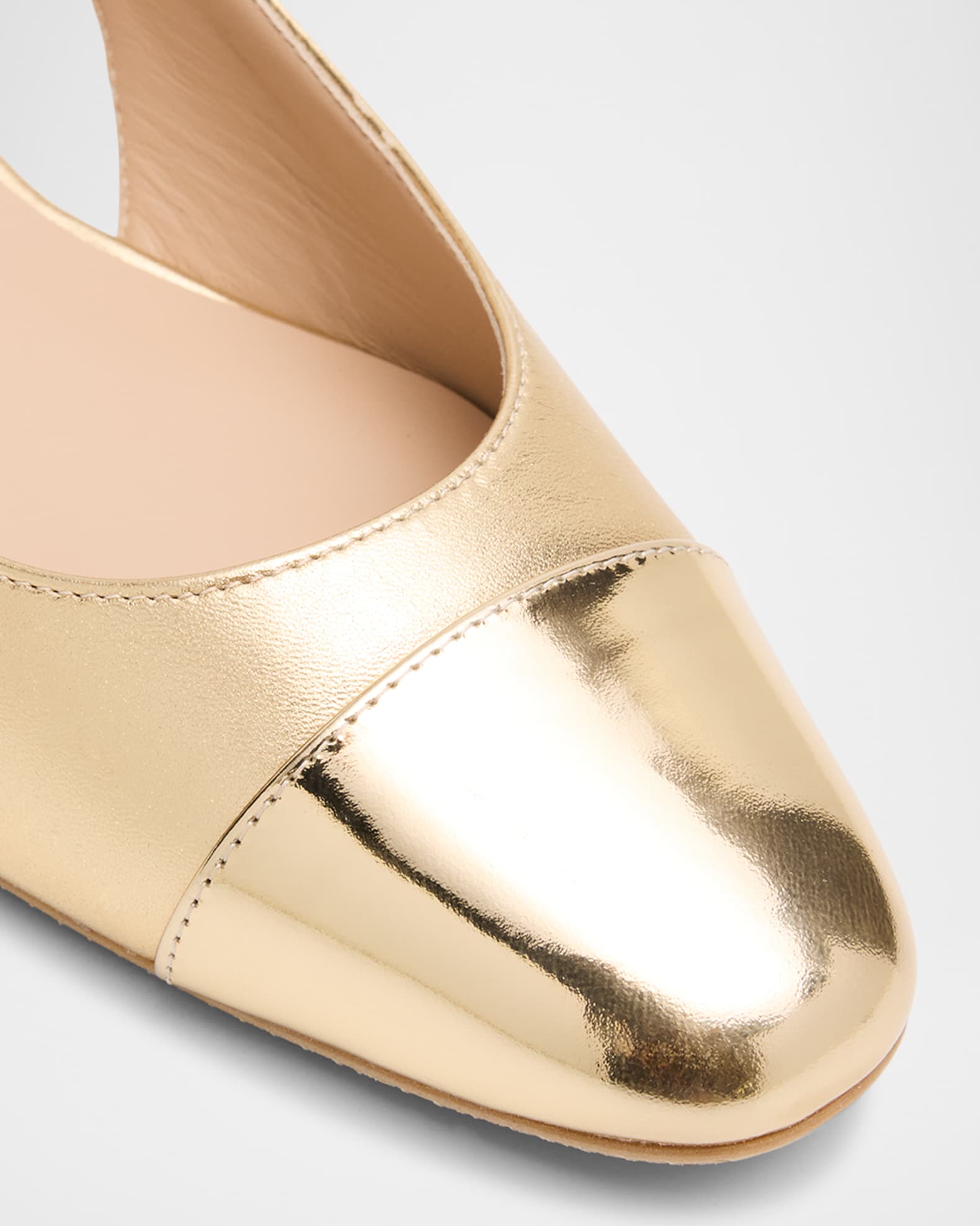 Stuart Weitzman Sleek Cap-Toe Slingback Flats | Neiman Marcus