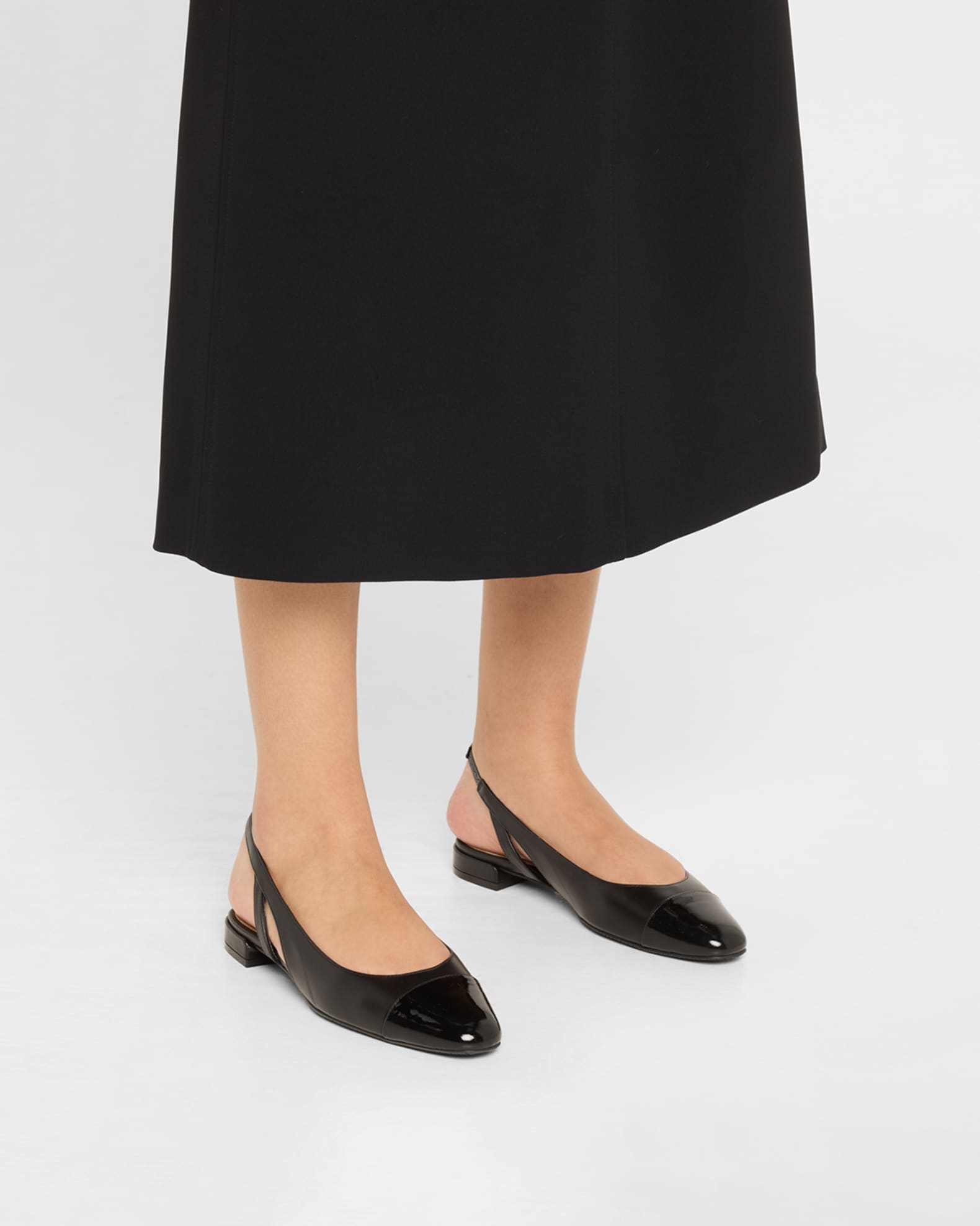 Sleek Leather Slingback Ballerina Flats 1