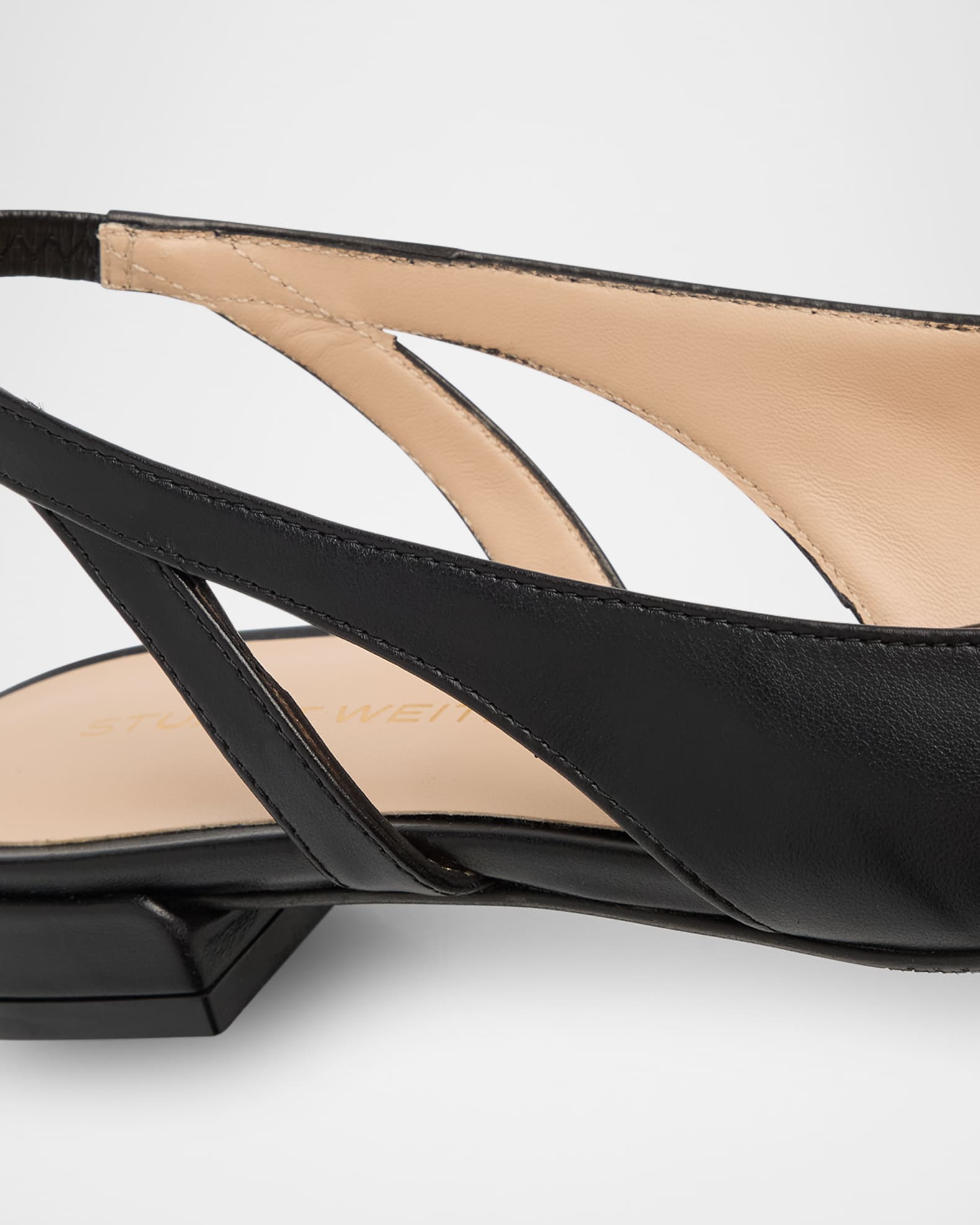 フラットシューズ Stuart Weitzman SLLEKSLINGBACK Ballerinas Slingback Bassa SLEEK BOW SLINGBACK FLAT in ADOBE/BLACK for Women | Stuart
