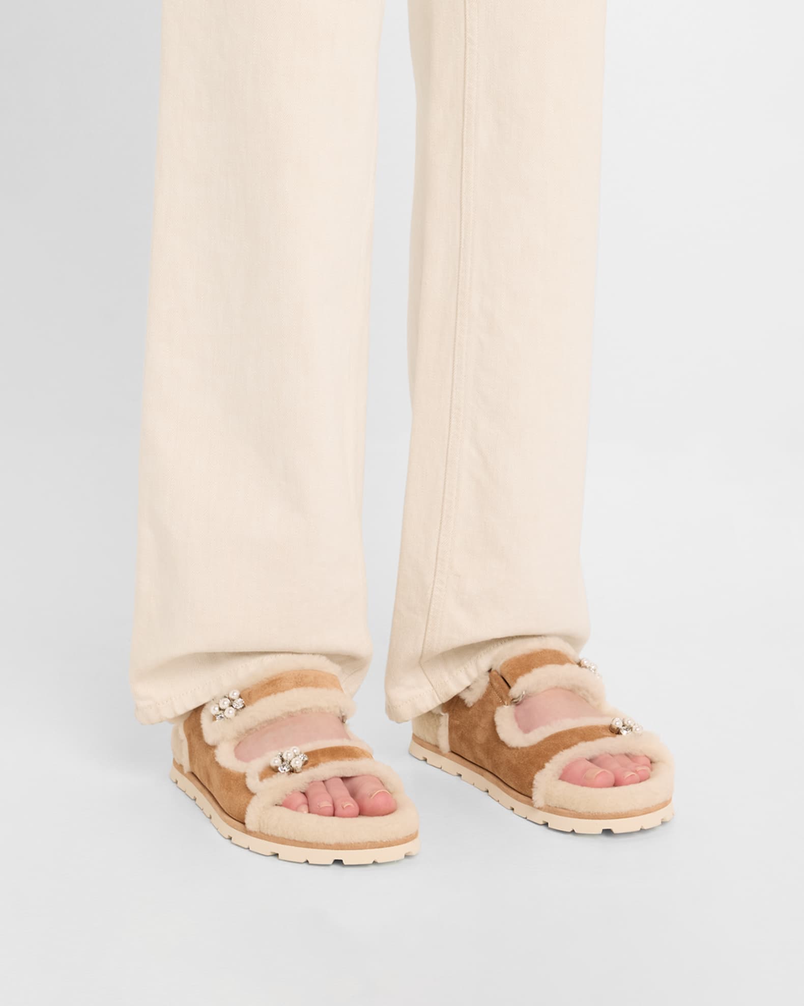 Wynter Suede Shearling Sport Sandals 1