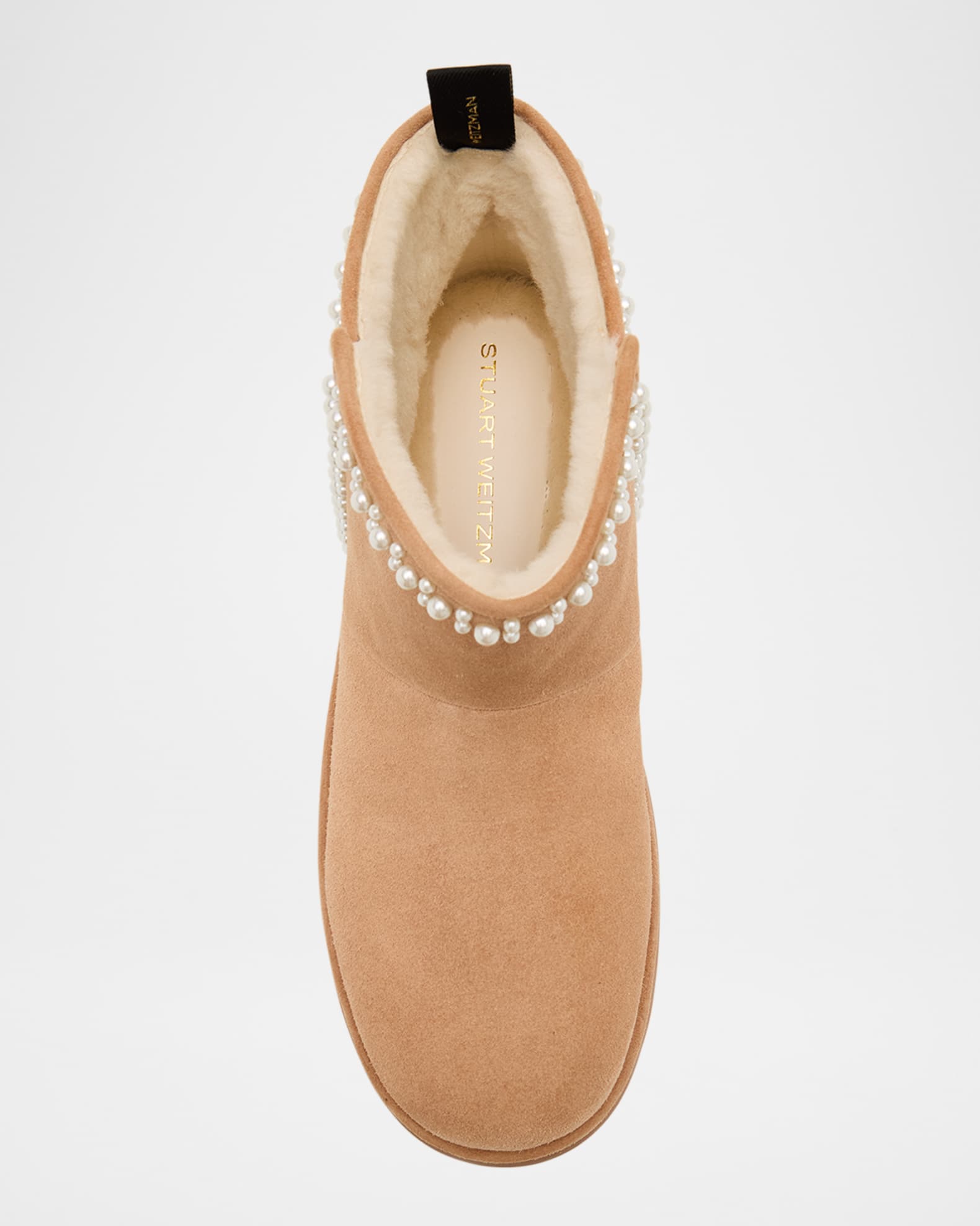 Stuart Weitzman Nellie Pearly Suede Flatform Winter Booties Neiman Marcus
