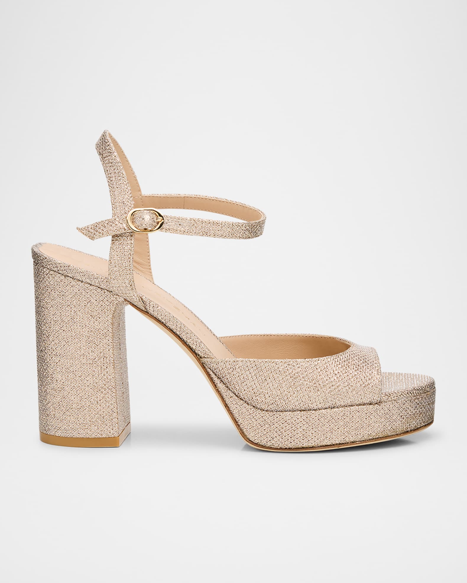 Dayna Shimmer Ankle-Strap Platform Sandals 0