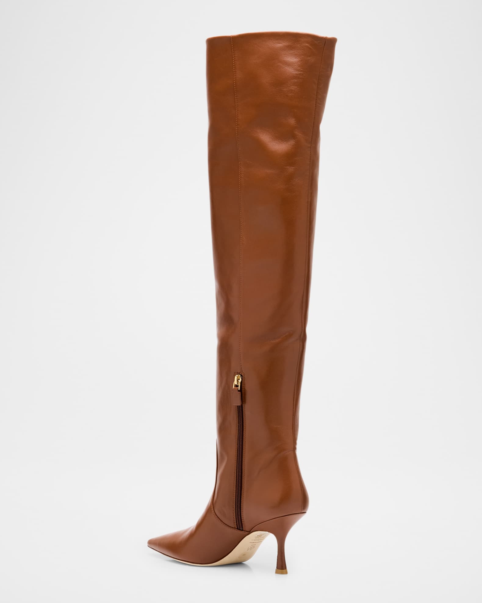 Stuart Weitzman Women s Naomi 75mm Leather Over The Knee Boots Bridle Brown Size 8.5