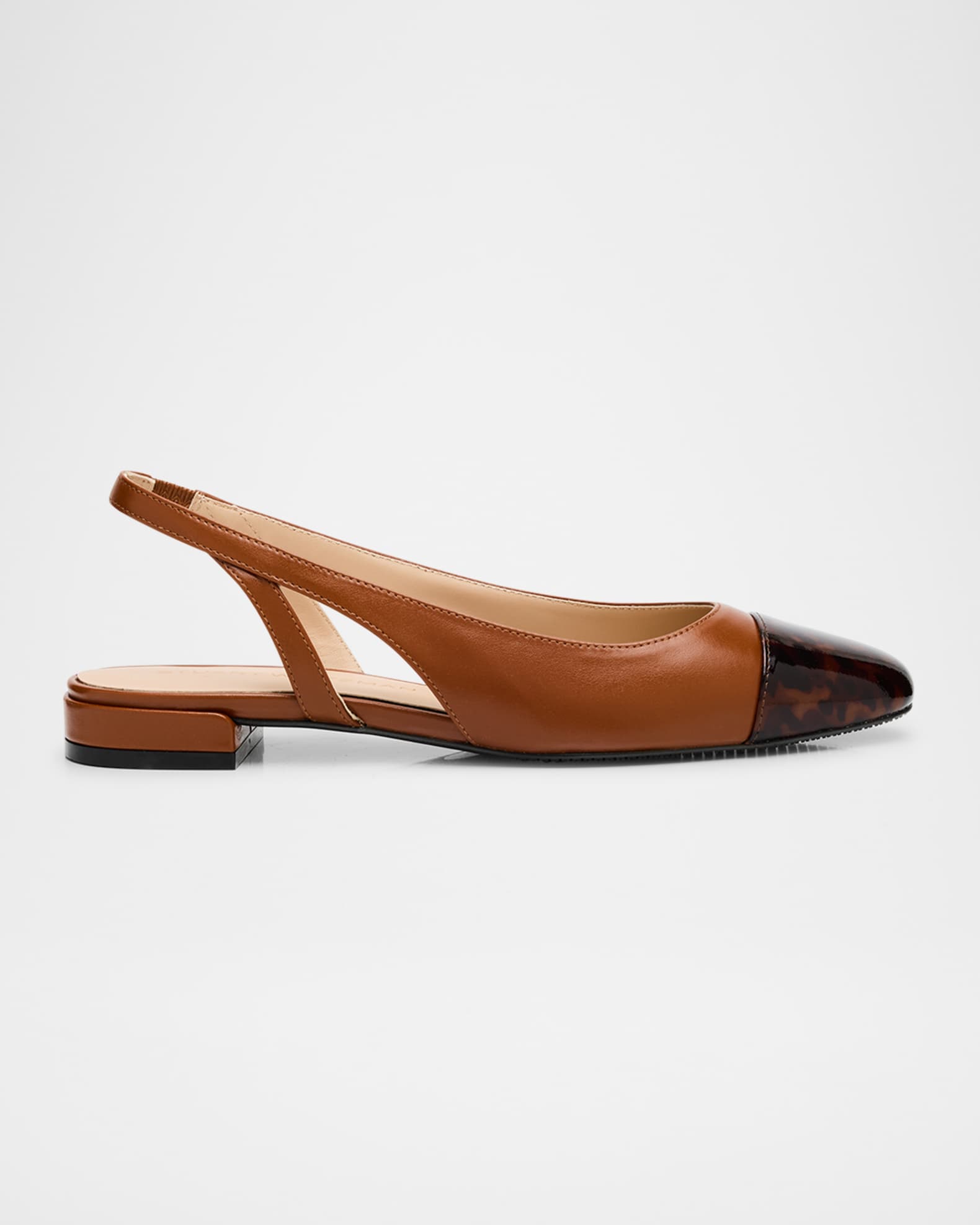 Sleek Leather Slingback Ballerina Flats 0