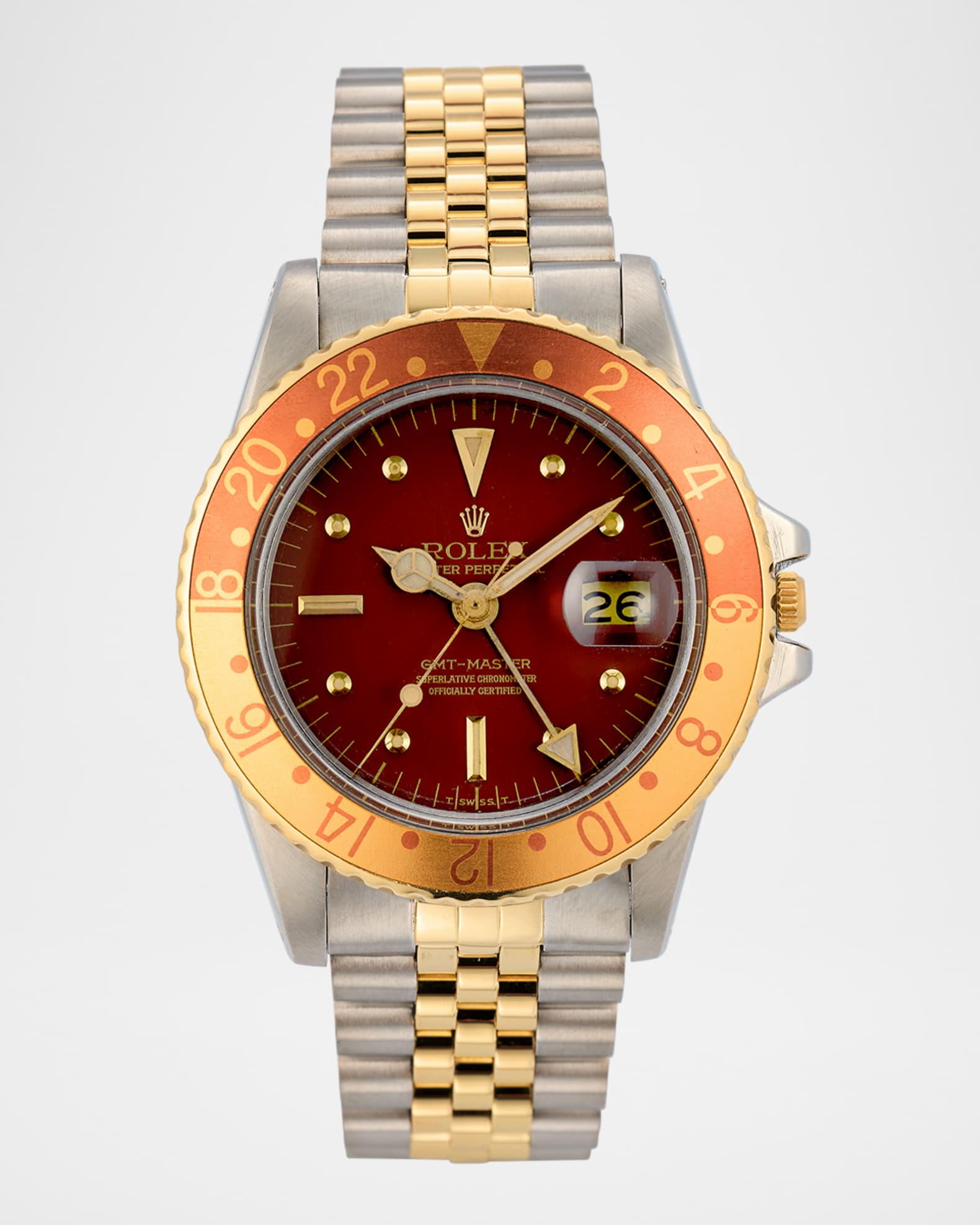 Vintage Watches Rolex Stainless Steel and 18K Yellow Gold GMT Master 40mm Vintage 1972 Watch Neiman Marcus