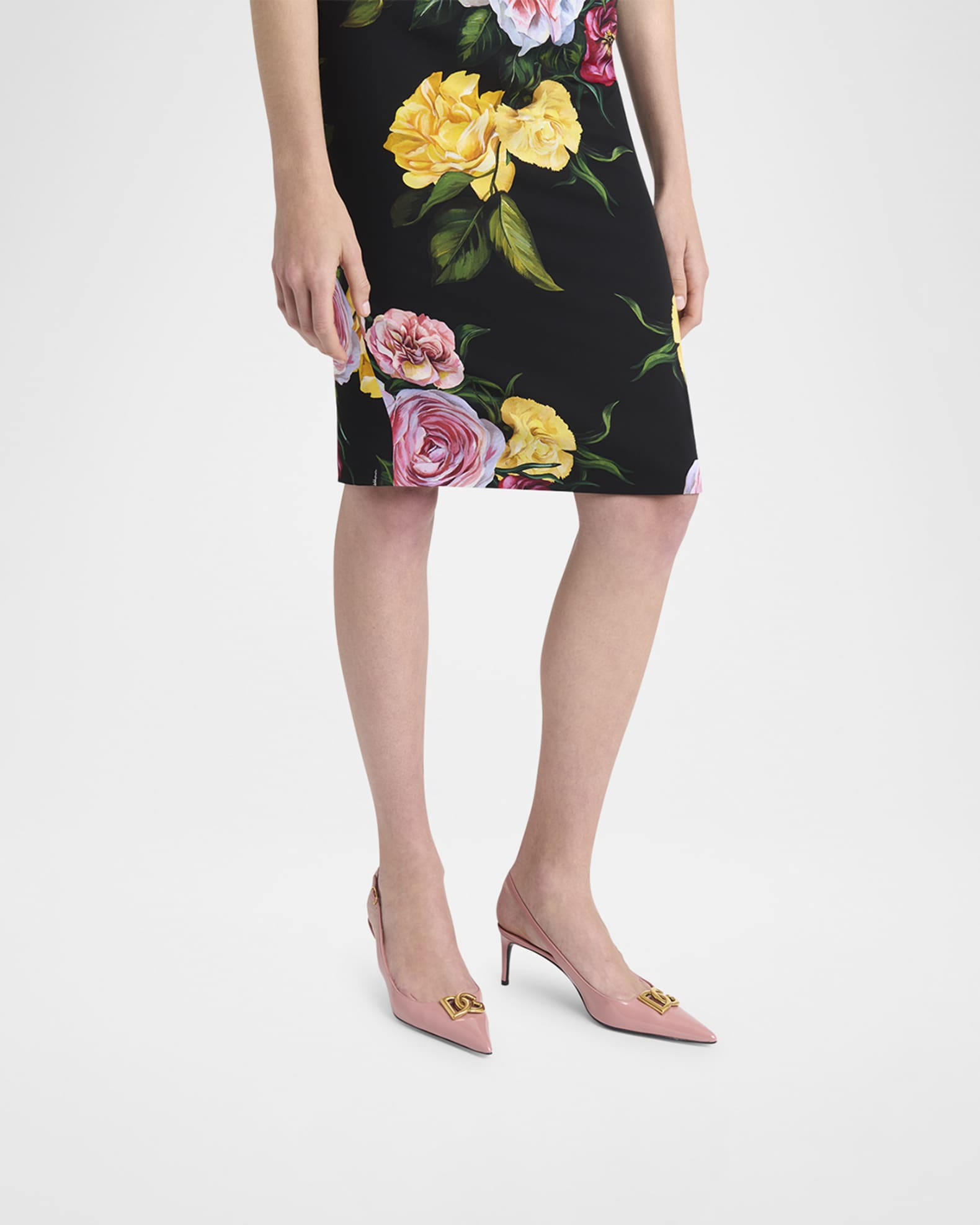 Dolce&Gabbana Patent DG Medallion Slingback Pumps | Neiman
