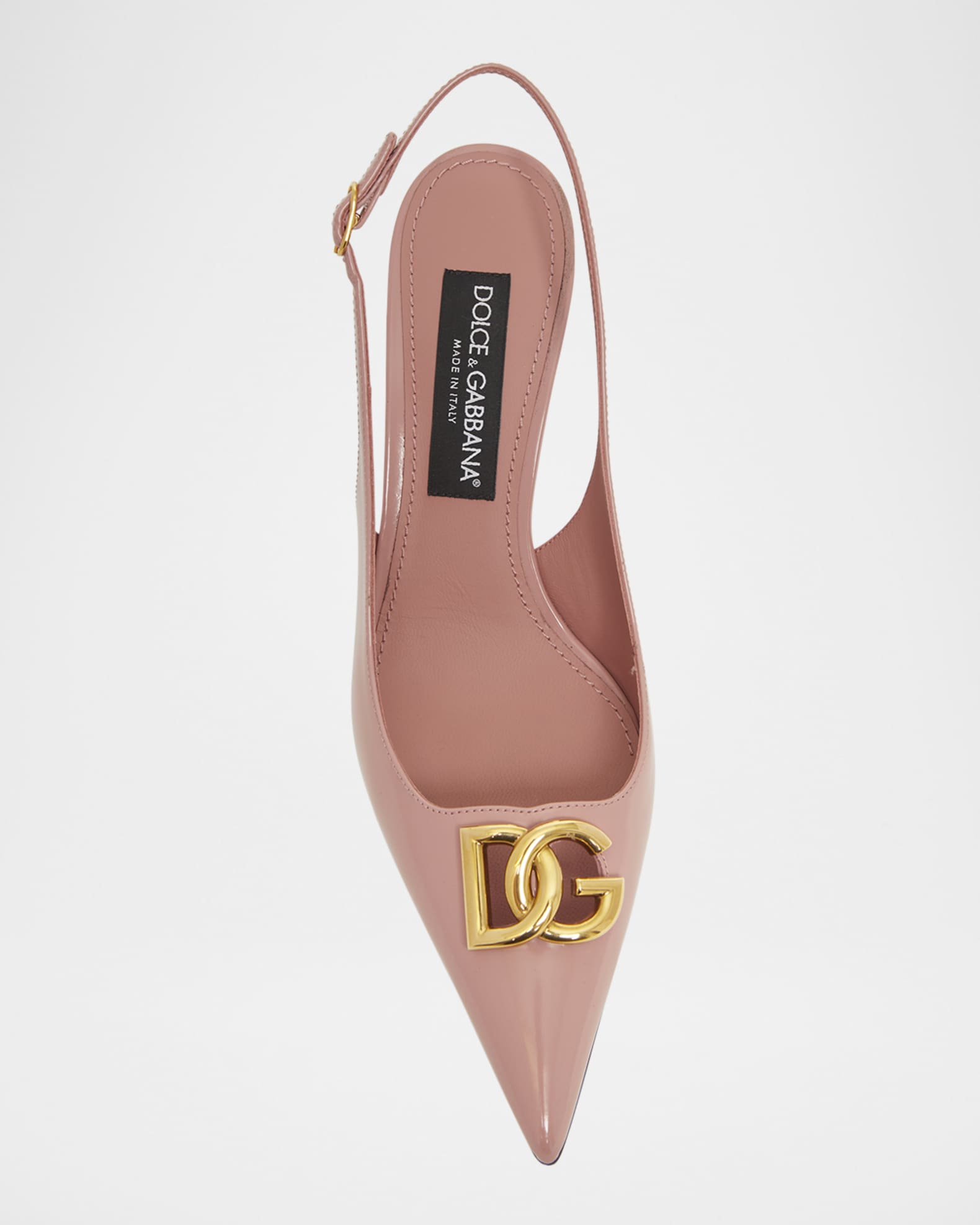 サンダル・ミュール Dolce&Gabbana PATENT LEATHER SLINGBACK WITH DG LOGO Dolce&Gabbana Patent DG Medallion Slingback Pumps | Neiman