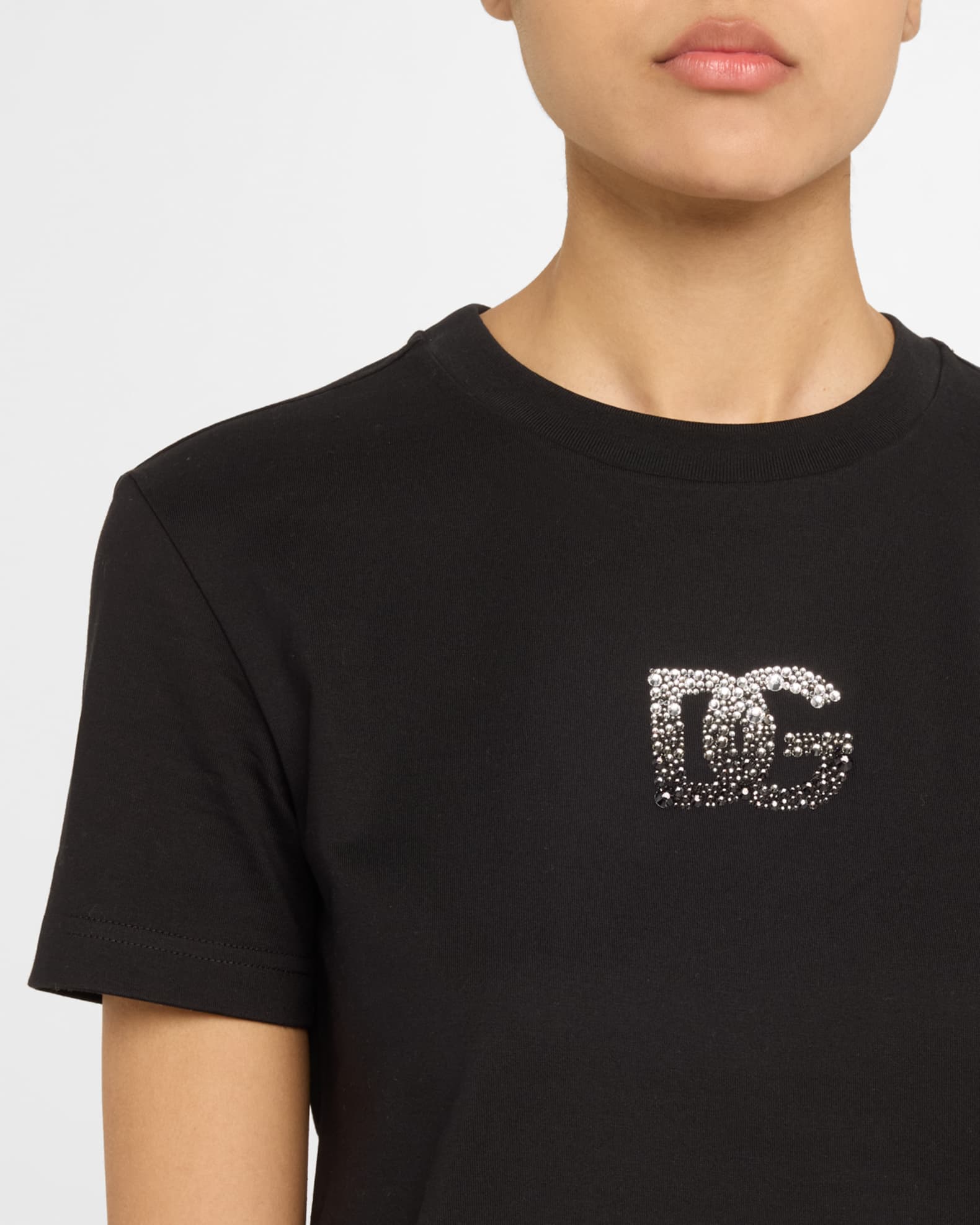 Dolce&Gabbana Crystal Logo T-Shirt | Neiman Marcus