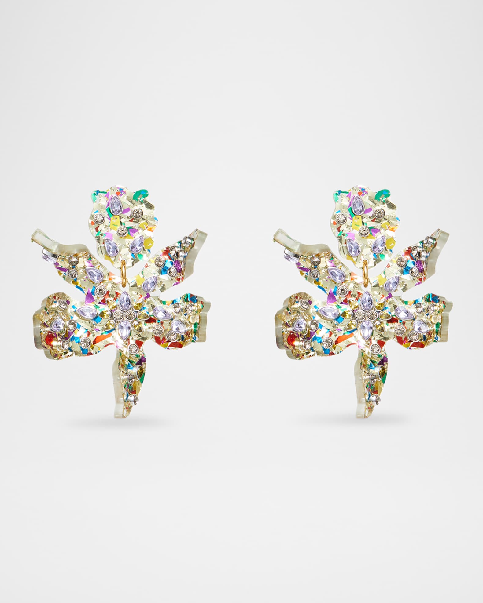 Small Embellished Paper Lily Earrings 0