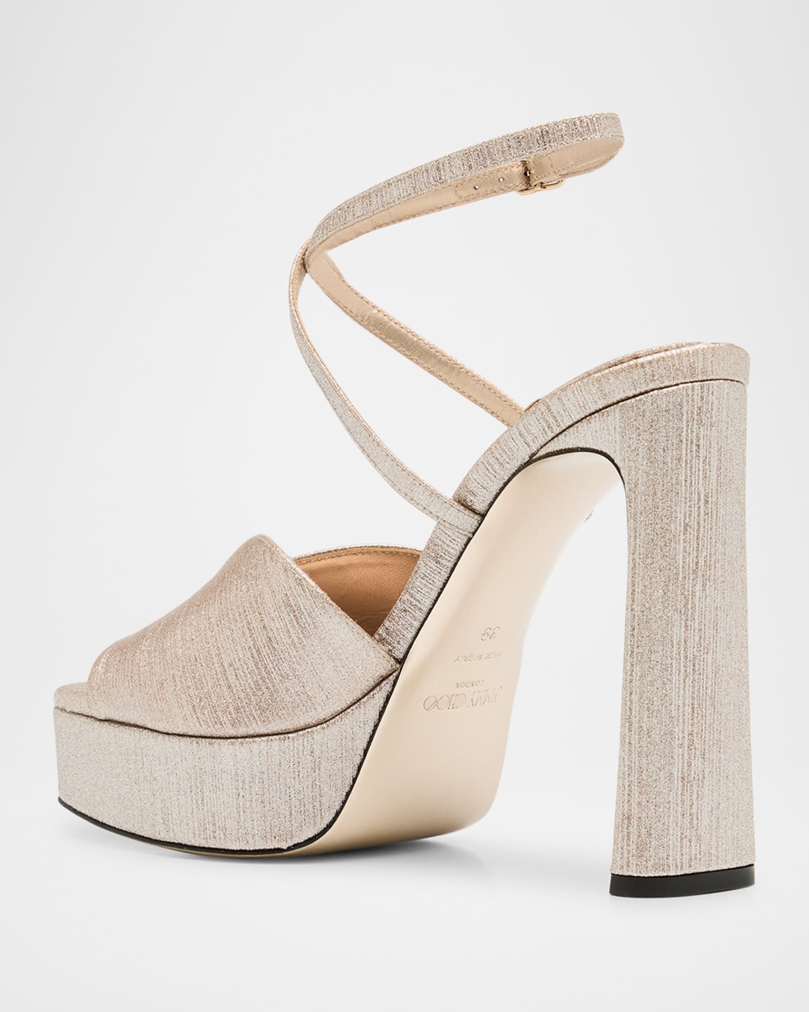 Karli Glitter Ankle Strap Platform Sandals