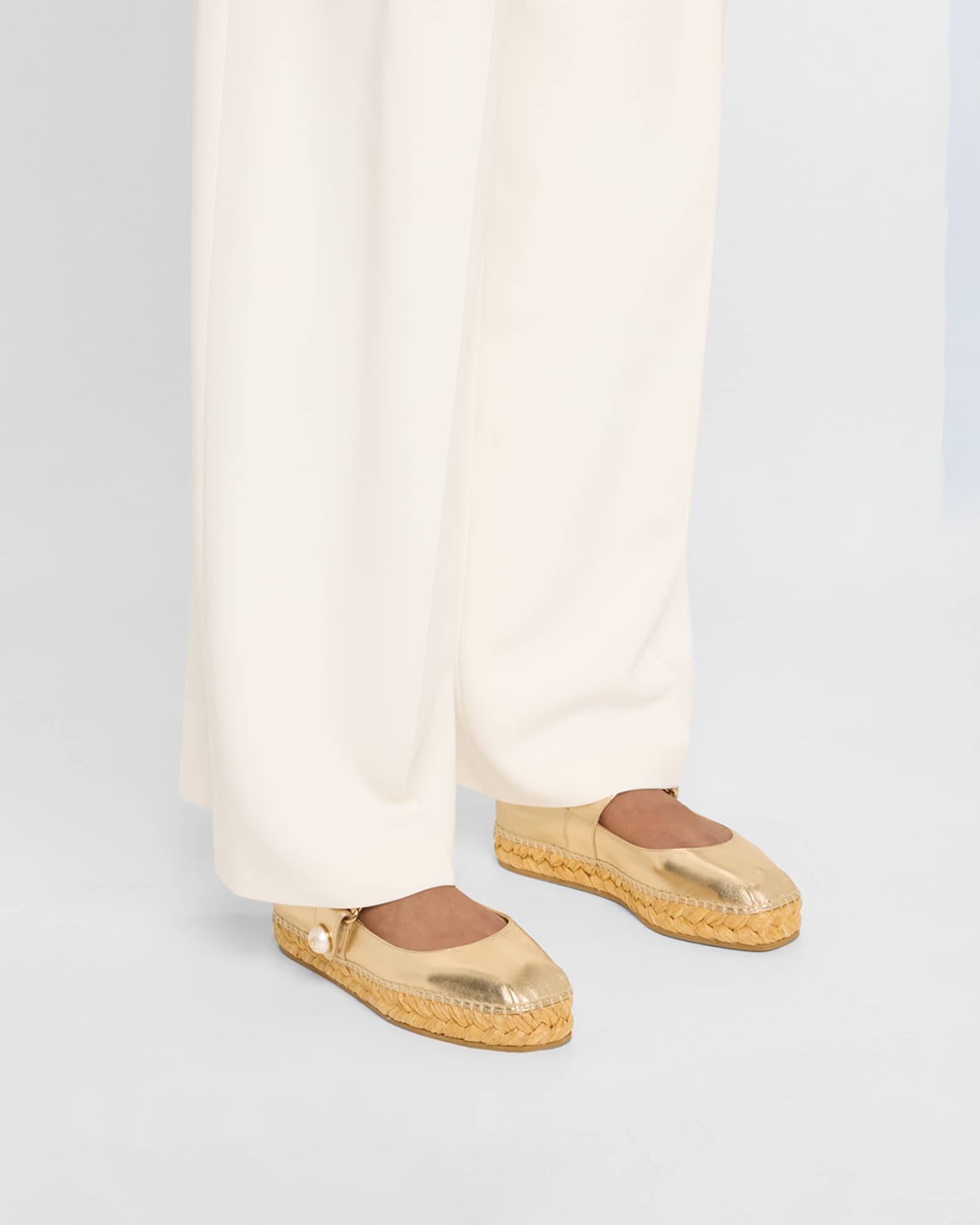 Fayence Metallic Mary Jane Ballerina Espadrilles 1