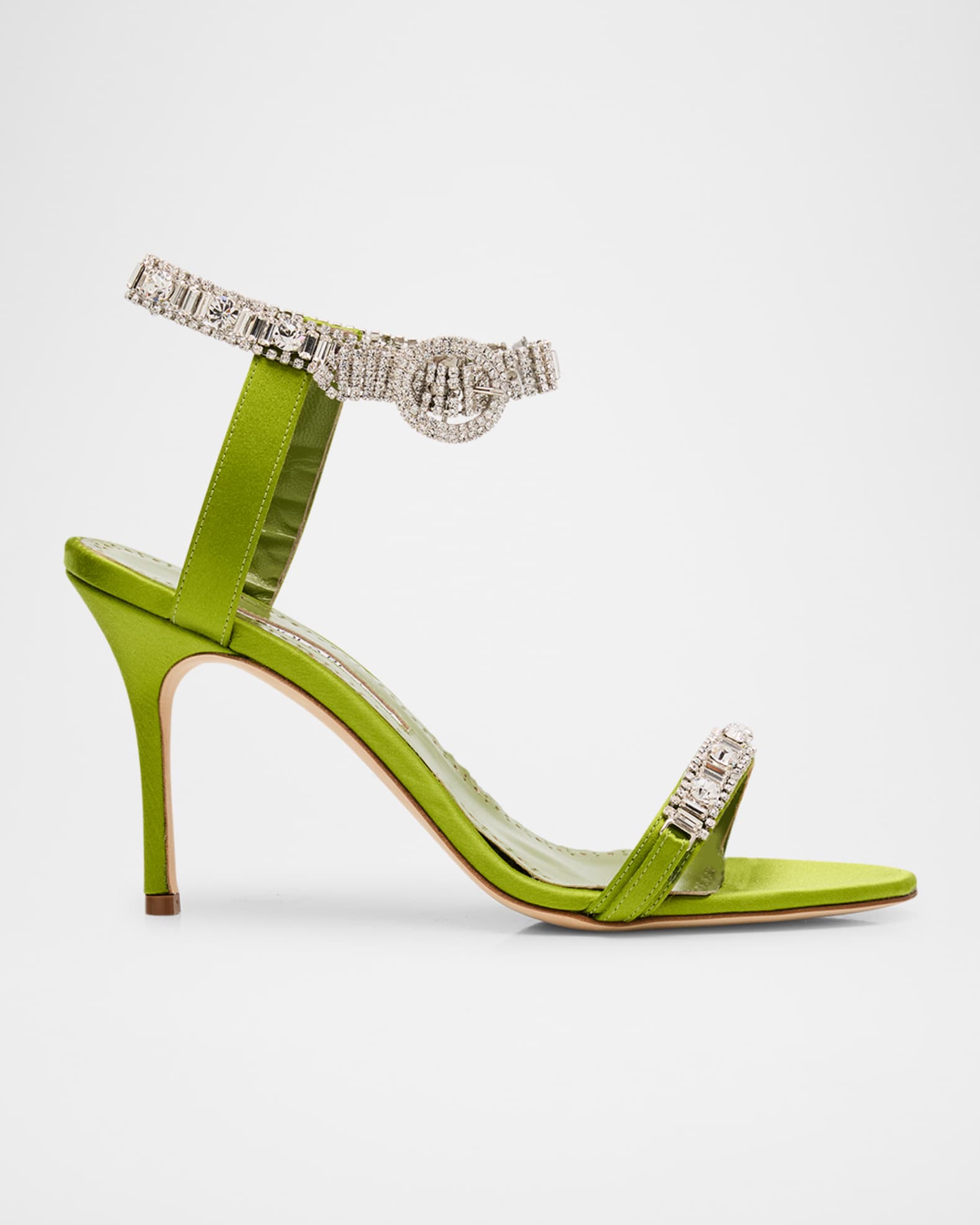 Fabio Satin Crystal Buckle Sandals 0