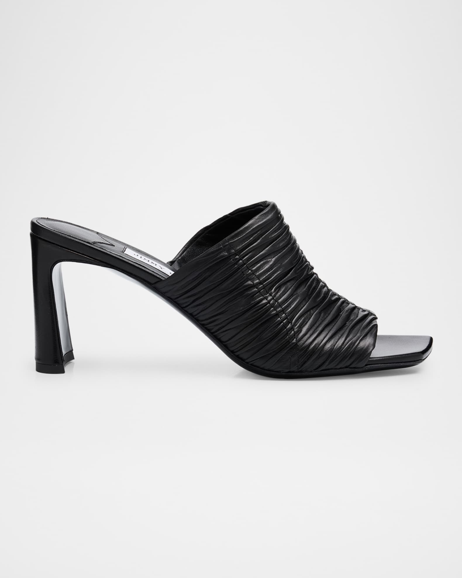 Jimmy Choo Lua Ruched Leather Mule Sandals Neiman Marcus