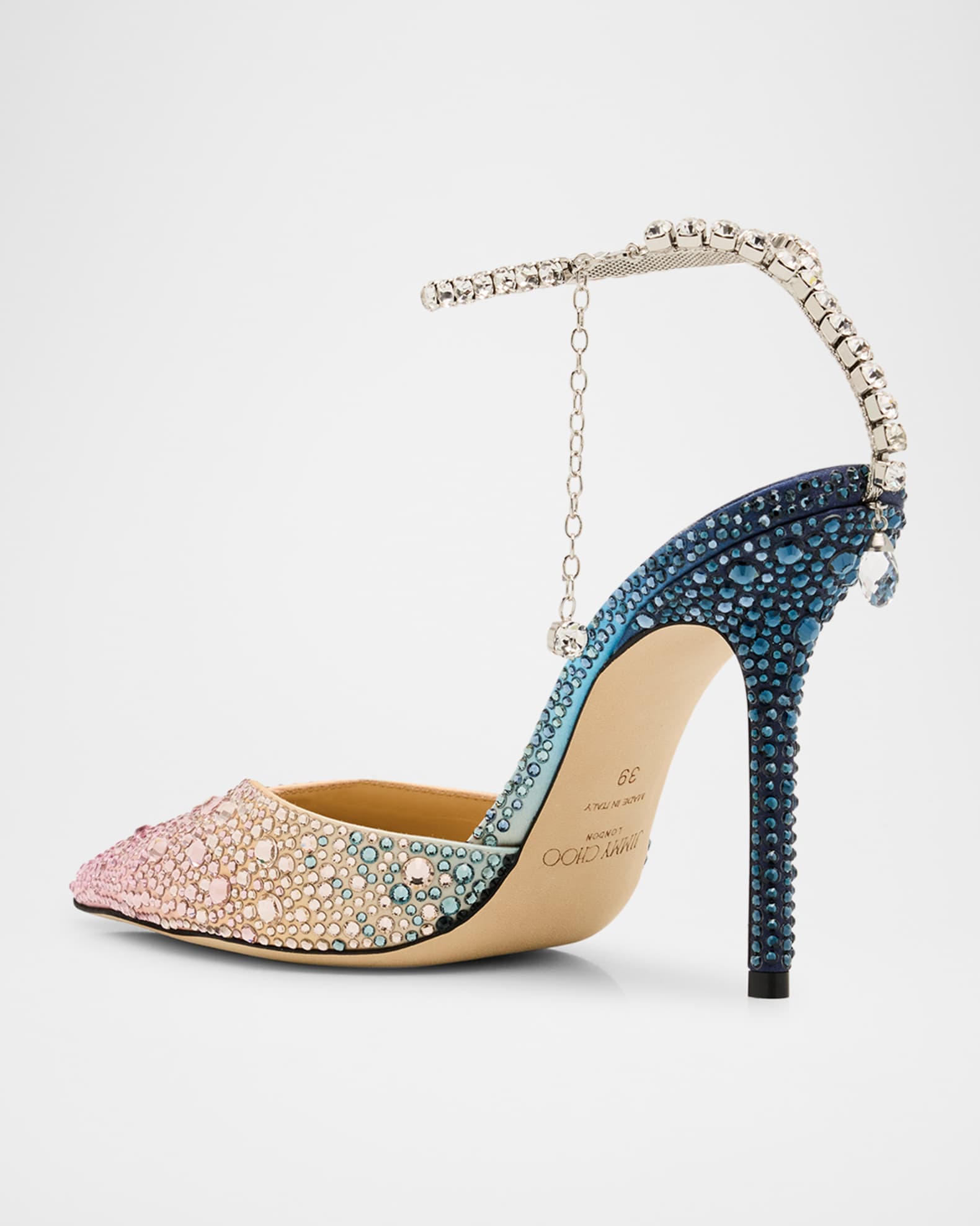 春夏新作 Pumps Ankle-Strap Crystal Ombre Saeda Choo Jimmy | Marcus Neiman 靴