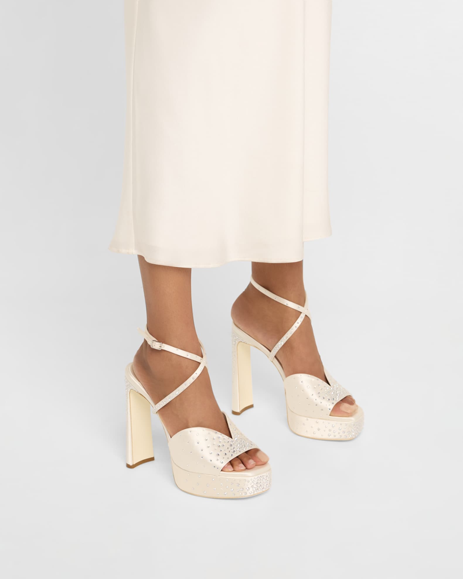 Karli Satin Crystal Ankle-Strap Platform Sandals 1