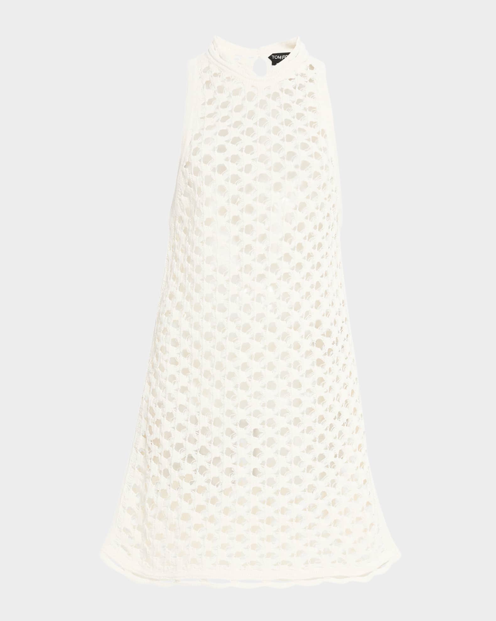 Sleeveless Crochet Knit Mini Dress 0