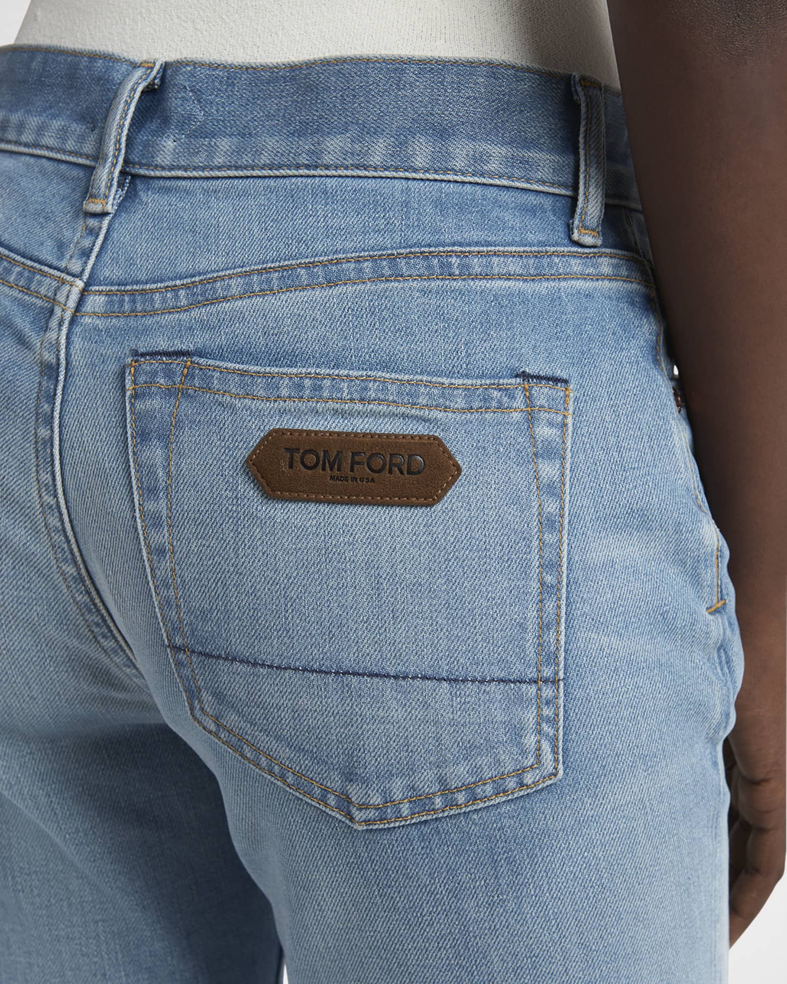 【送料&関税込】Tom Ford summer Stone Washed Denim Mini Skir Tom Ford Summer Stone Washed Denim Mini Skirts Light Blue
