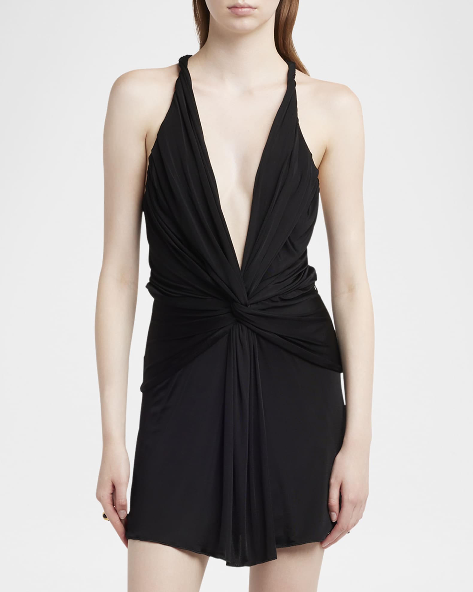 TOM FORD Twisted Viscose Stretch Jersey Backless Mini Dress Neiman Marcus