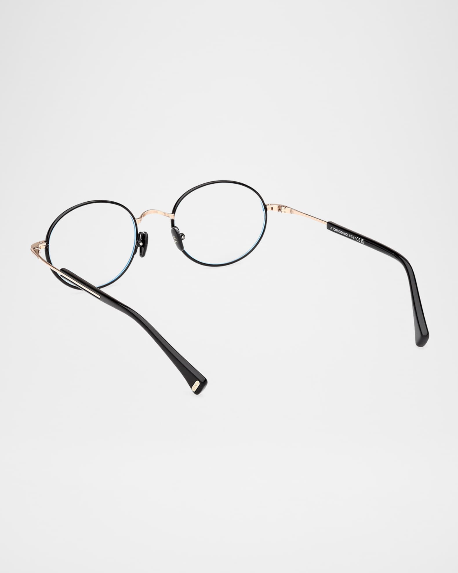 Men's Metal Round Blue-Block Optical Frames 1