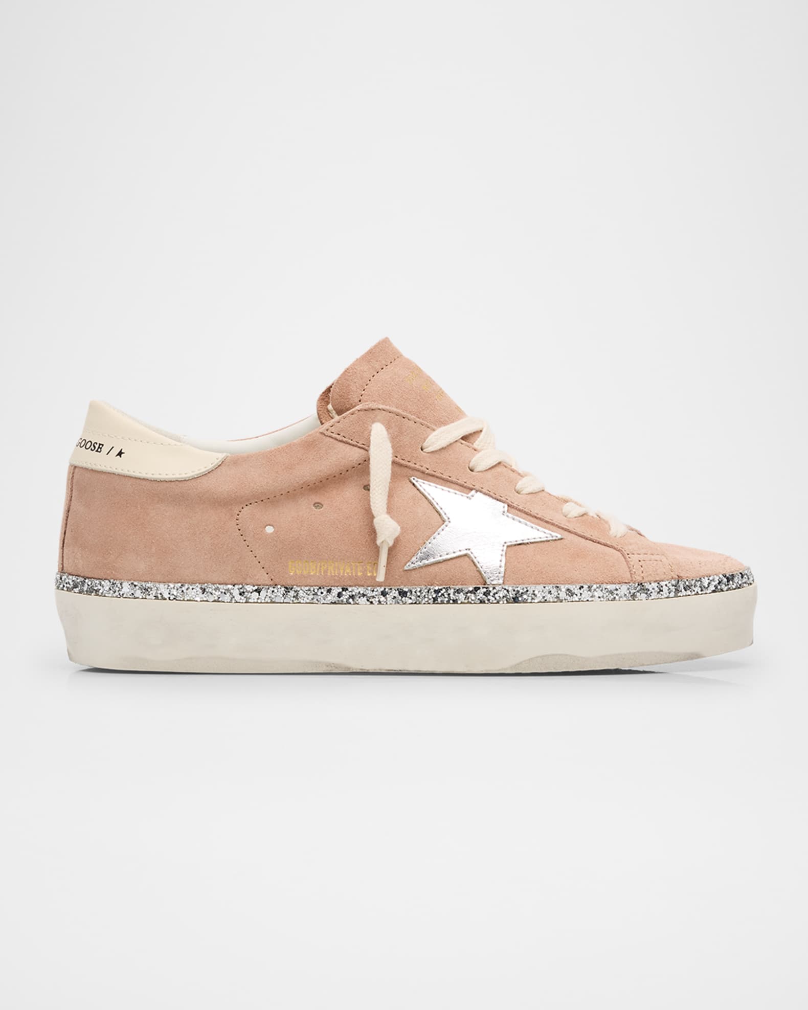 Golden Goose Hi Star Suede Glitter Low-Top Sneakers | Neiman