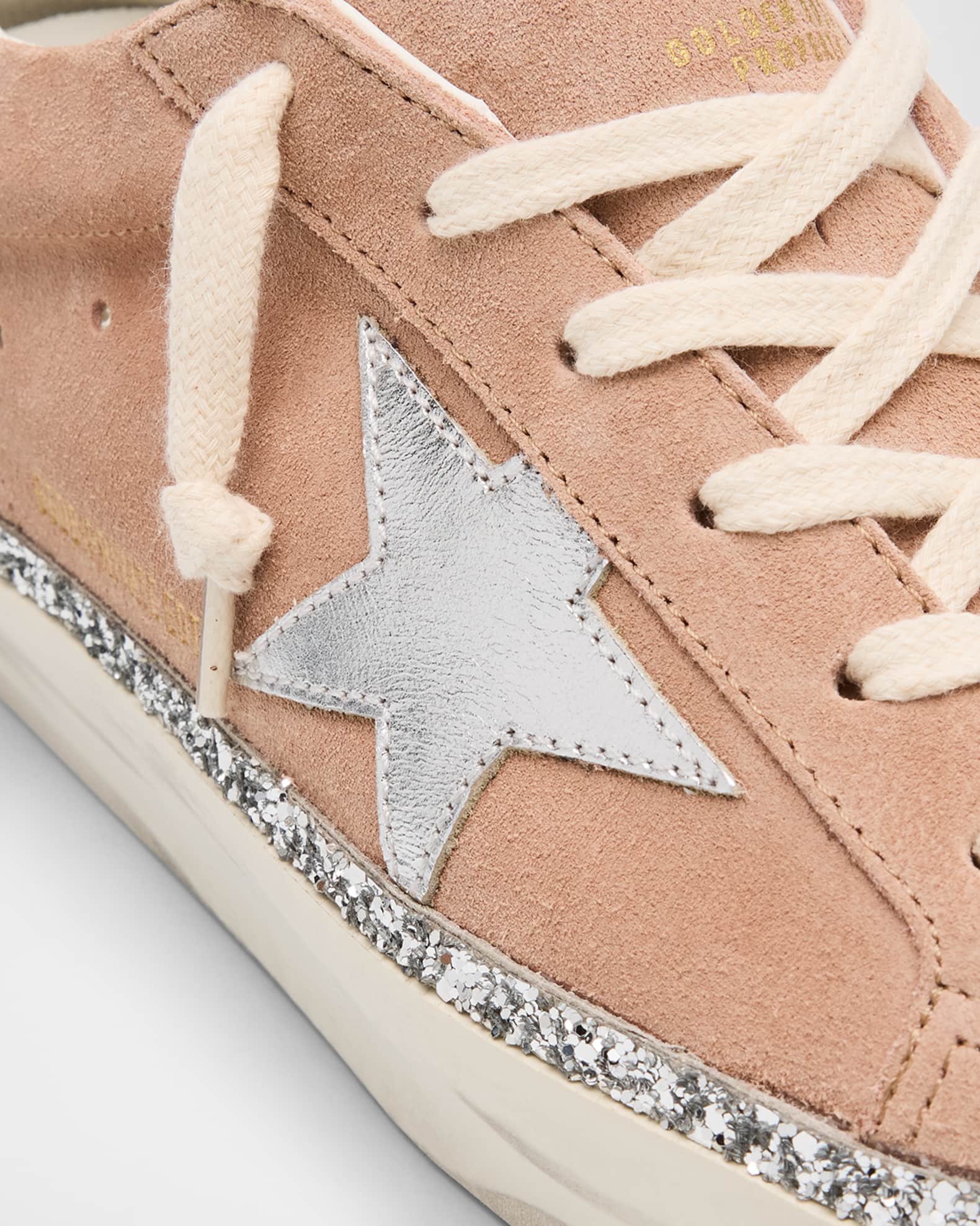 Golden Goose Hi Star Suede Glitter Low-Top Sneakers | Neiman