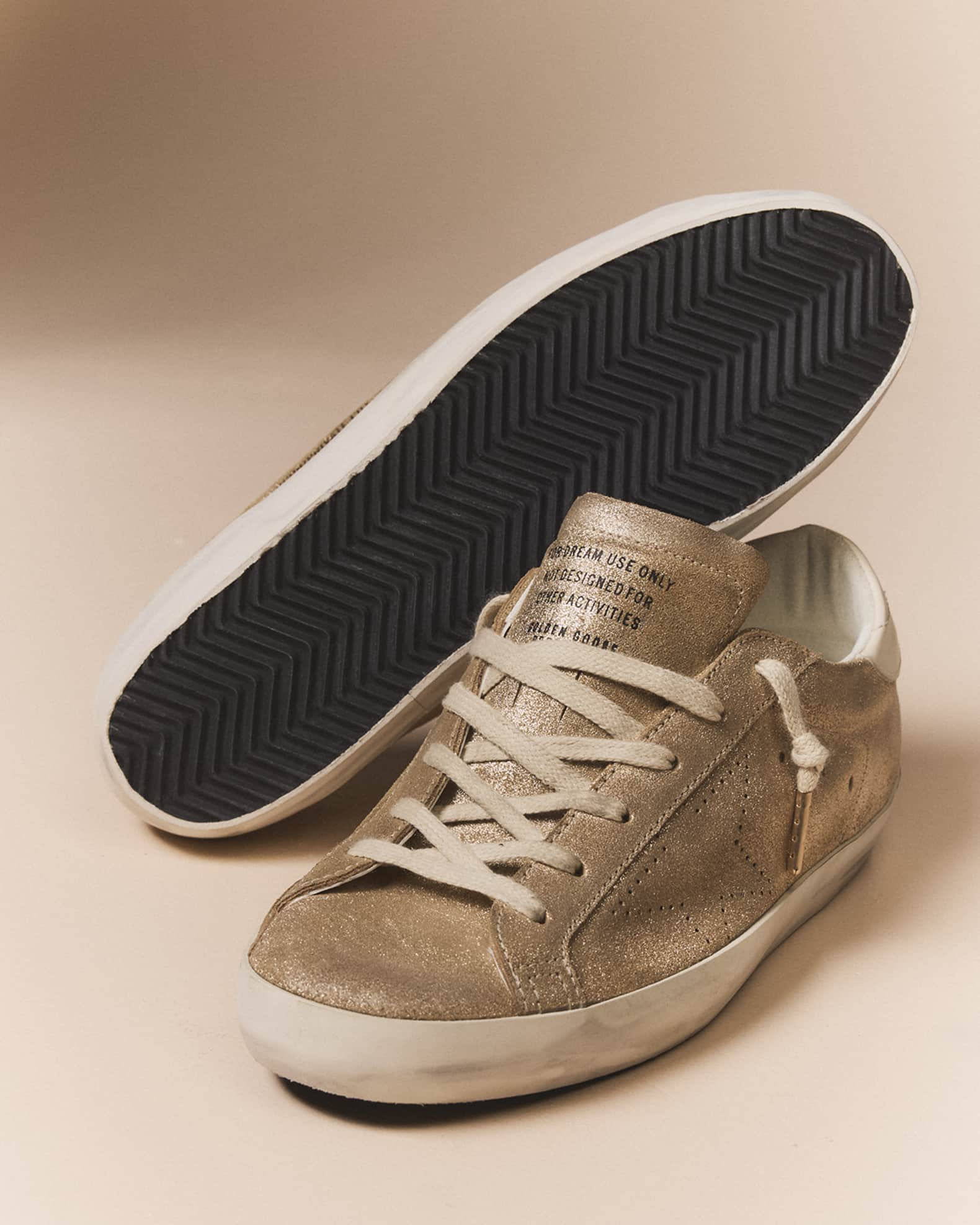 Golden Goose Super-Star Glitter Suede Low-Top Sneakers | Neiman Marcus