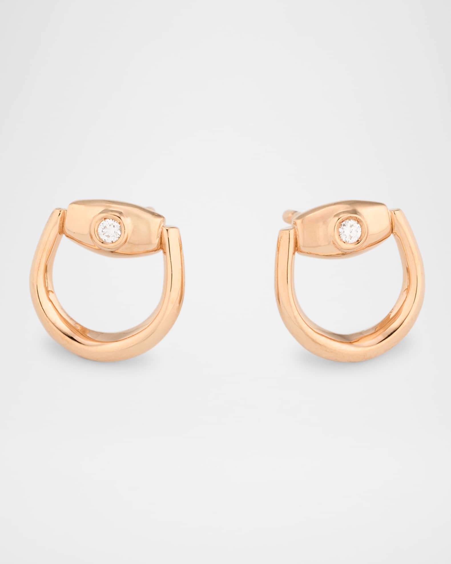 Small Horsebit Diamond Stud Earrings