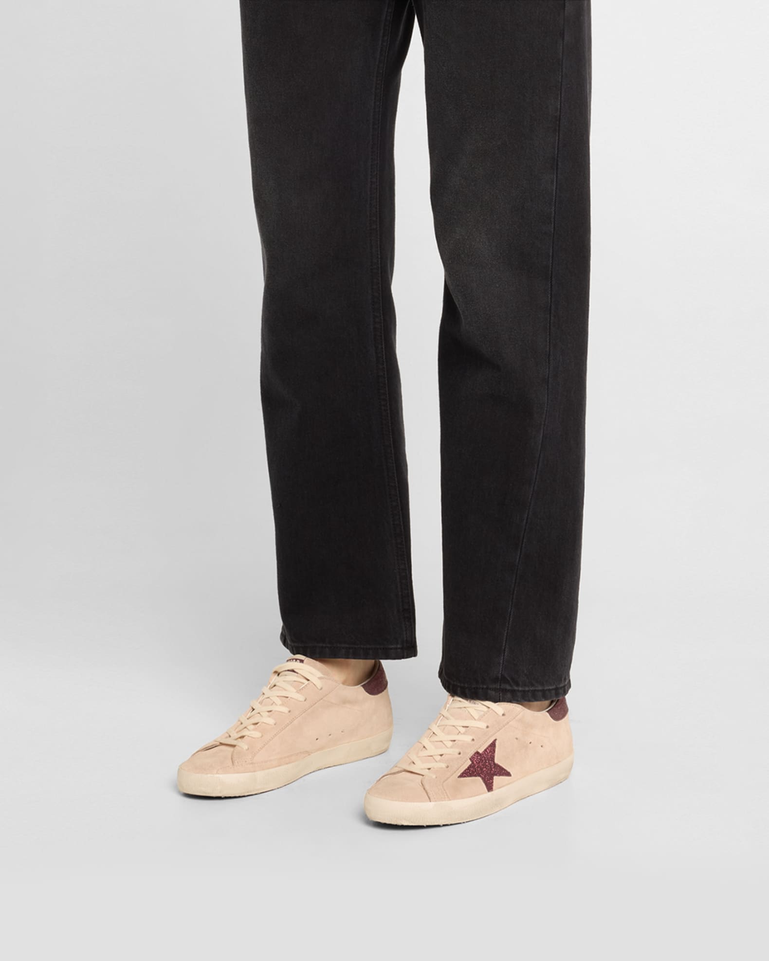 Golden Goose Superstar Glitter Suede Low-Top Sneakers