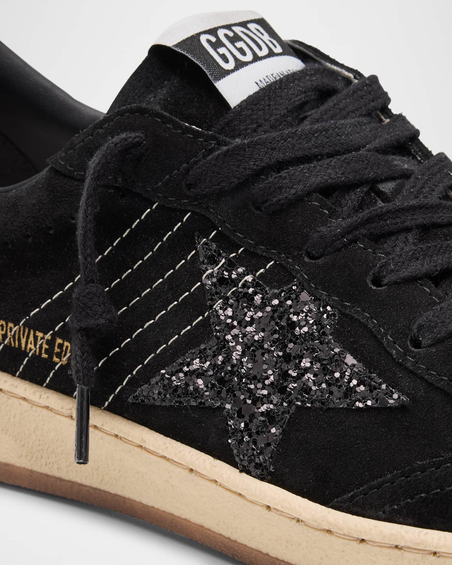 シューズ・サンダルその他 Golden  Ball Star sneakers black in suede and glitter Ball Star in suede with black Swarovski crystals and black