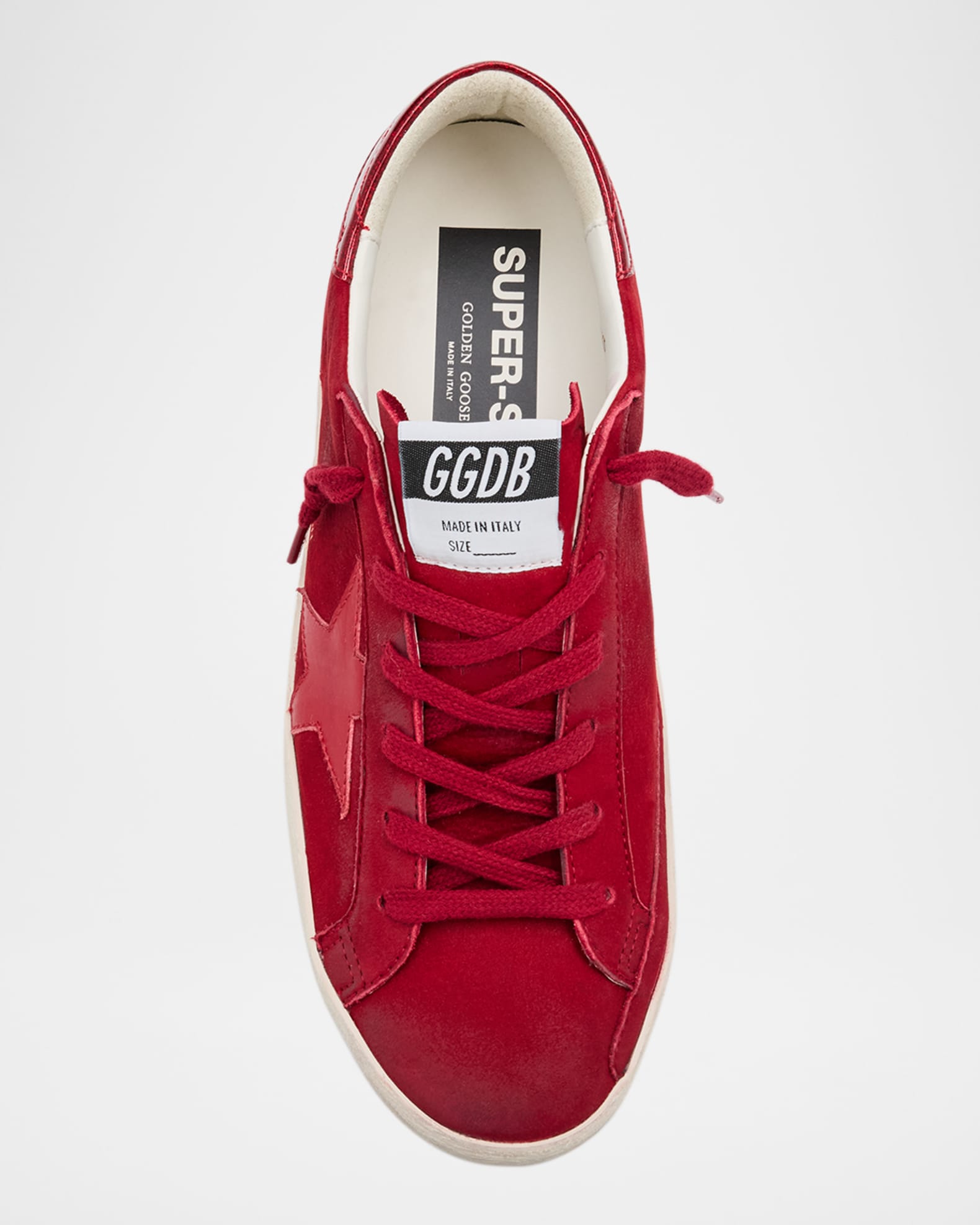 Red golden goose sneakers on sale