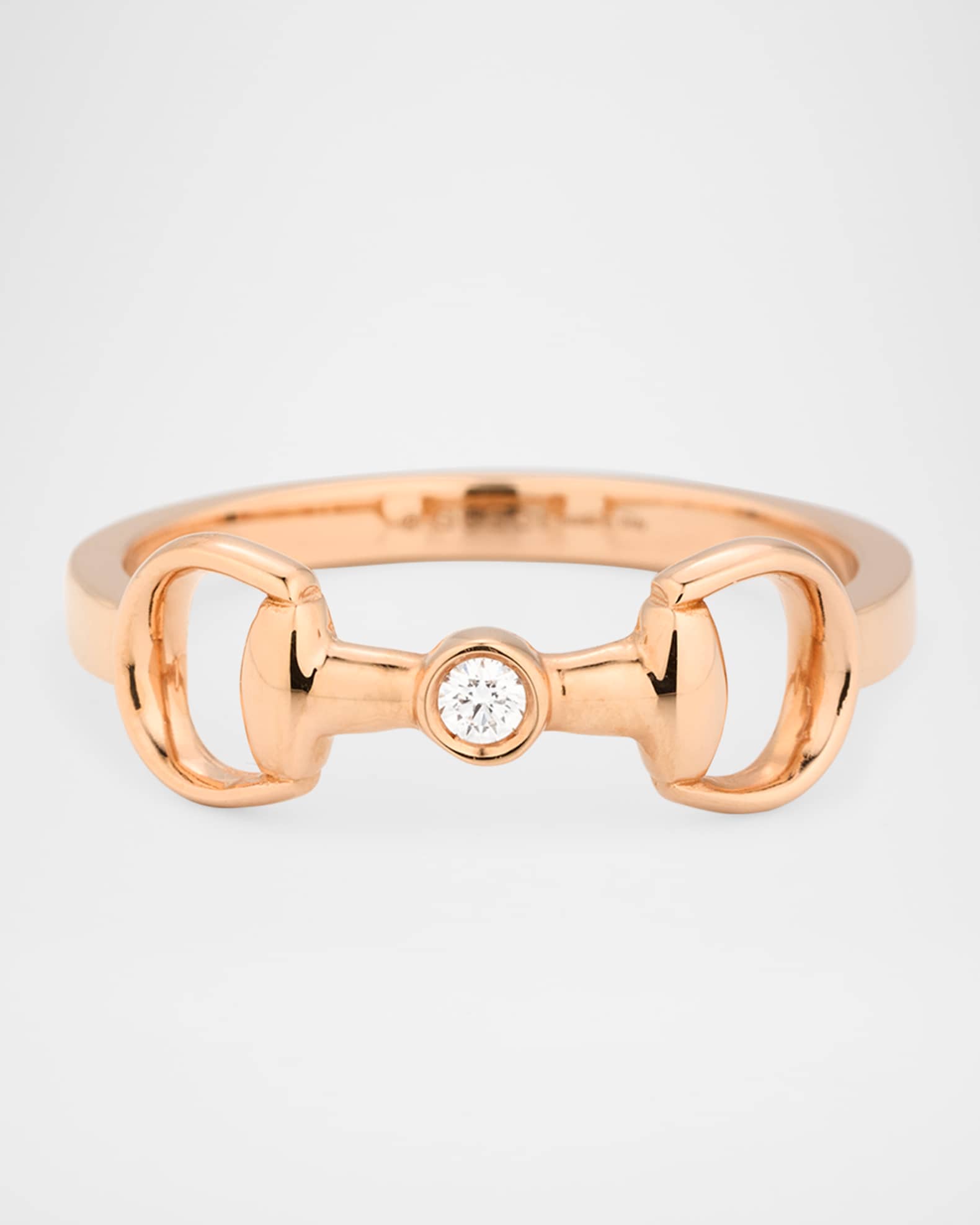18K Rose Gold Horsebit Diamond Ring 0