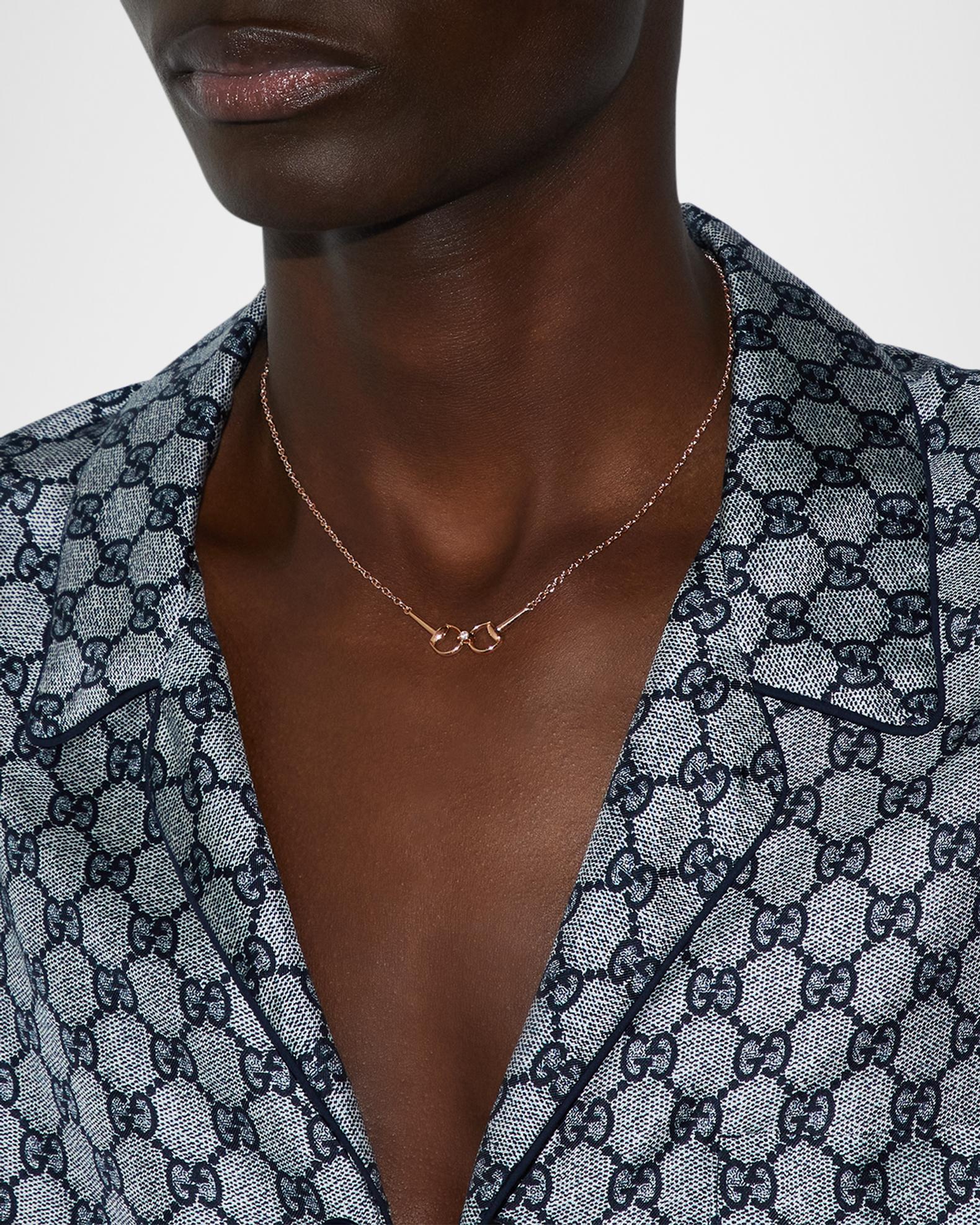 Gucci Horsebit Diamond Necklace | Neiman Marcus