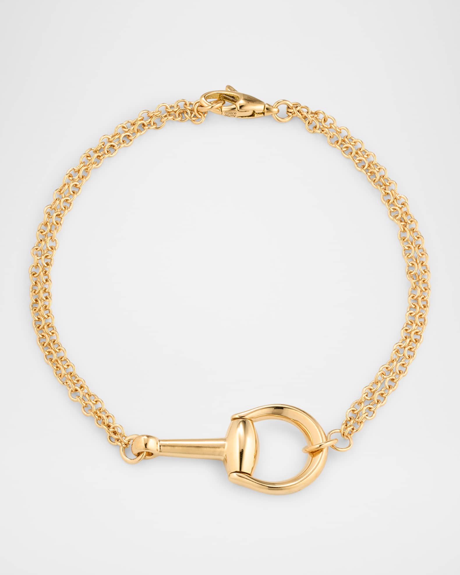 Gucci 18K Yellow Gold Horsebit Chain Bracelet, Medium Neiman Marcus