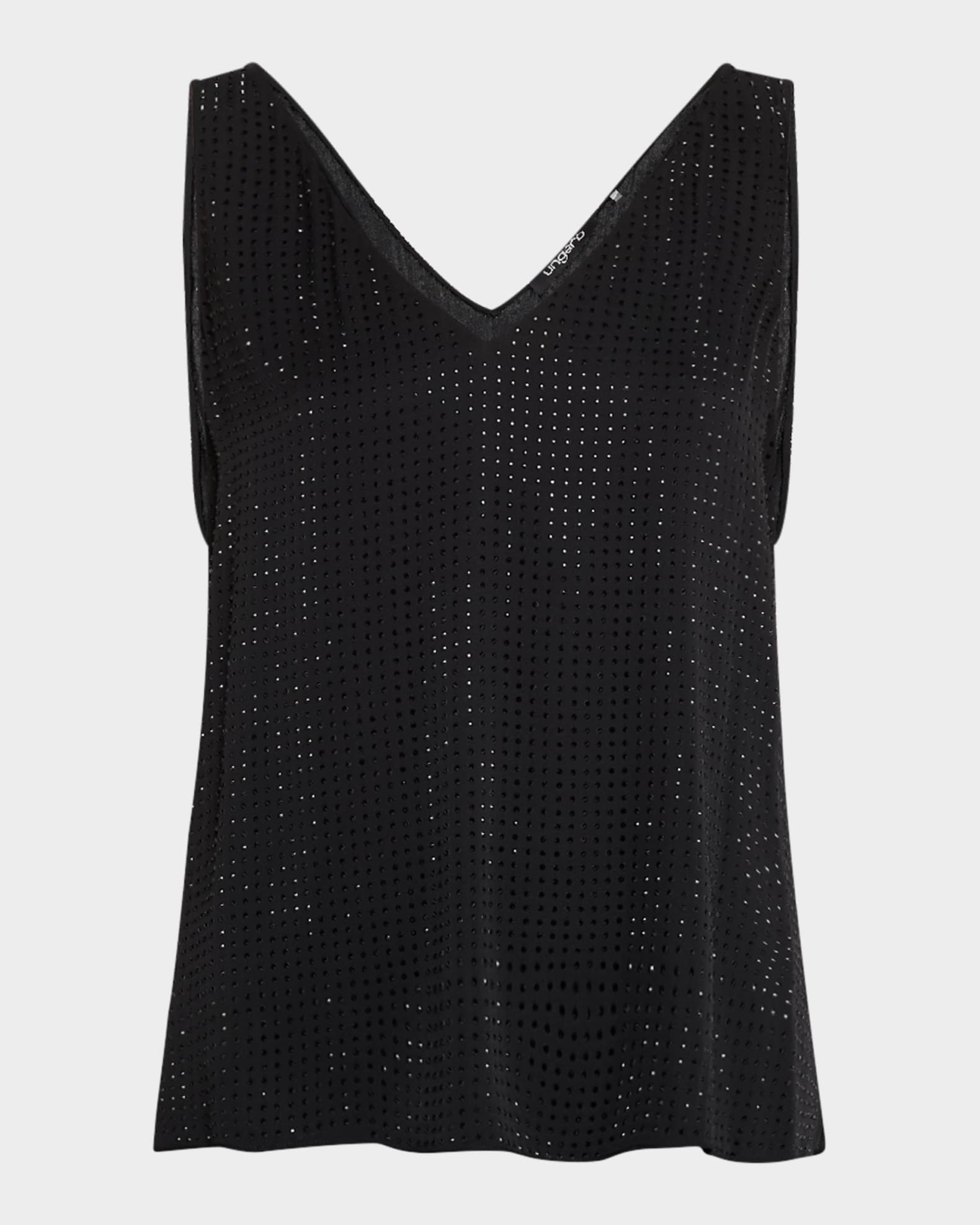 Sleeveless Rhinestone Blouse 0