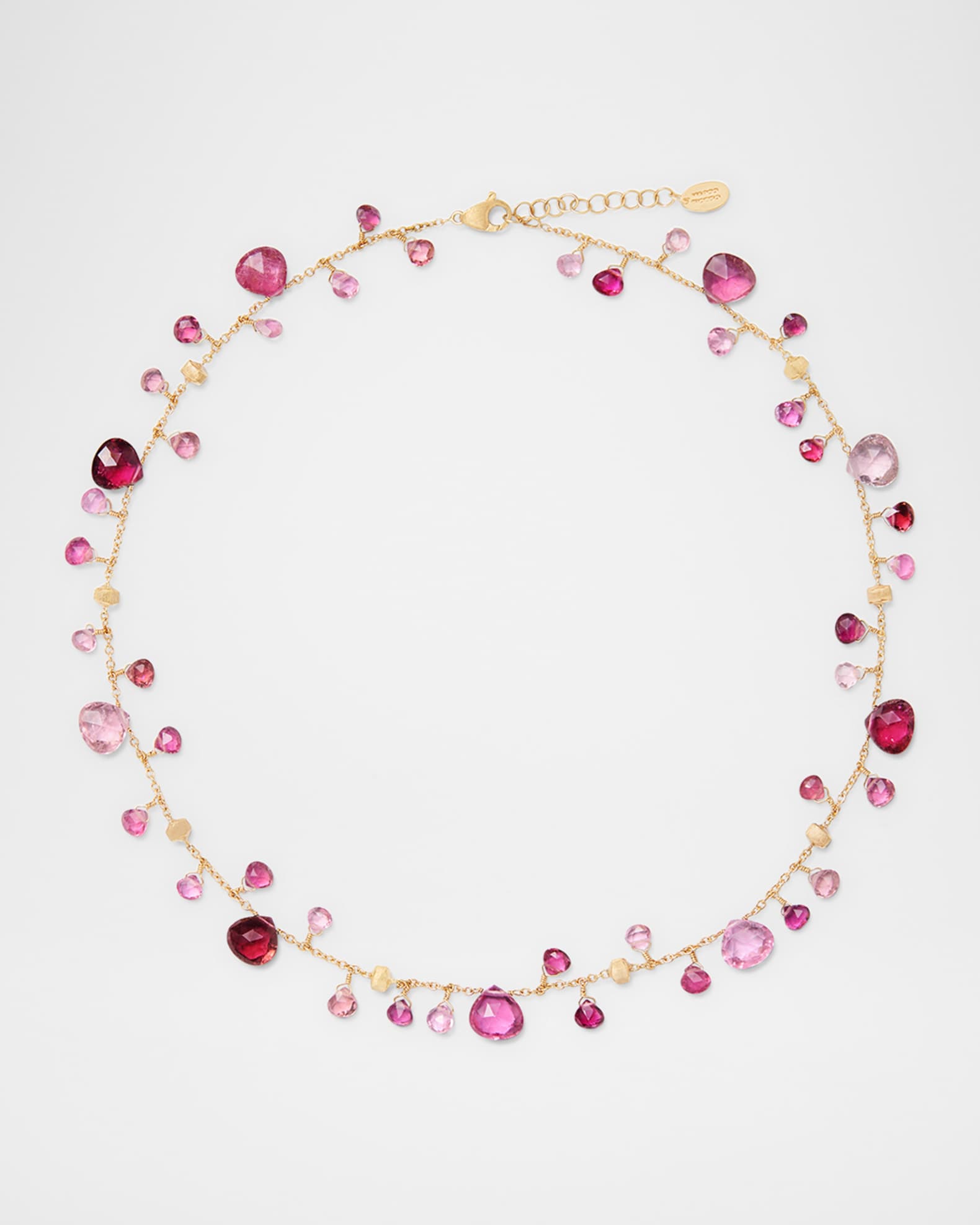 18K Yellow Gold Single-Strand Pink Tourmaline Necklace 0
