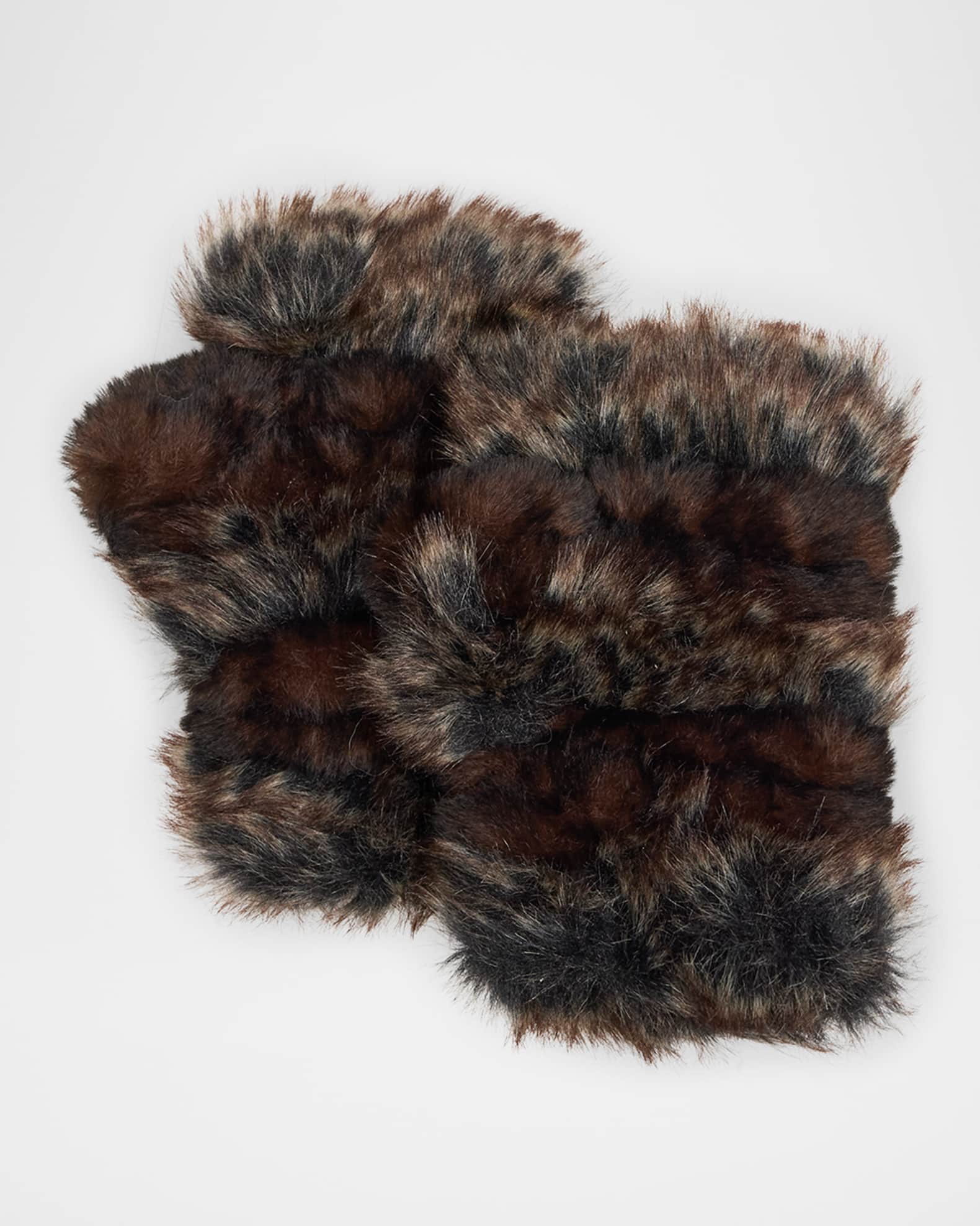 Offers Jocelyn Jacsms Winter Pull Through Scarf Fingerless Mitten Set Gray Faux Fur NWT