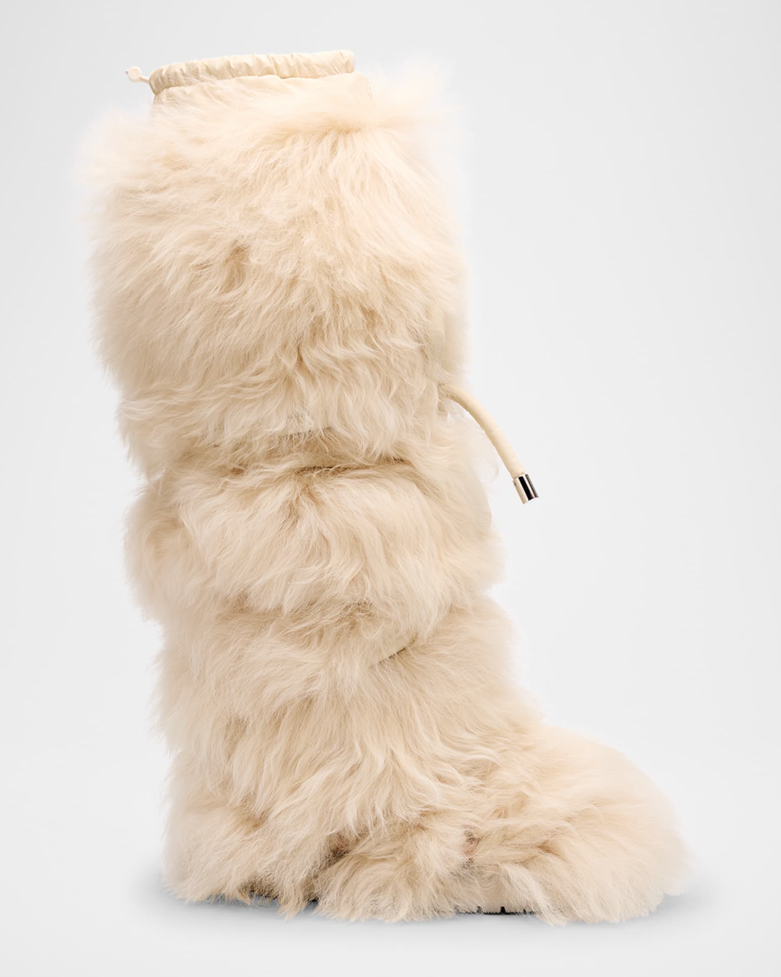 Moncler Gaia Shaggy Shearling Tall Snow Boots Neiman Marcus