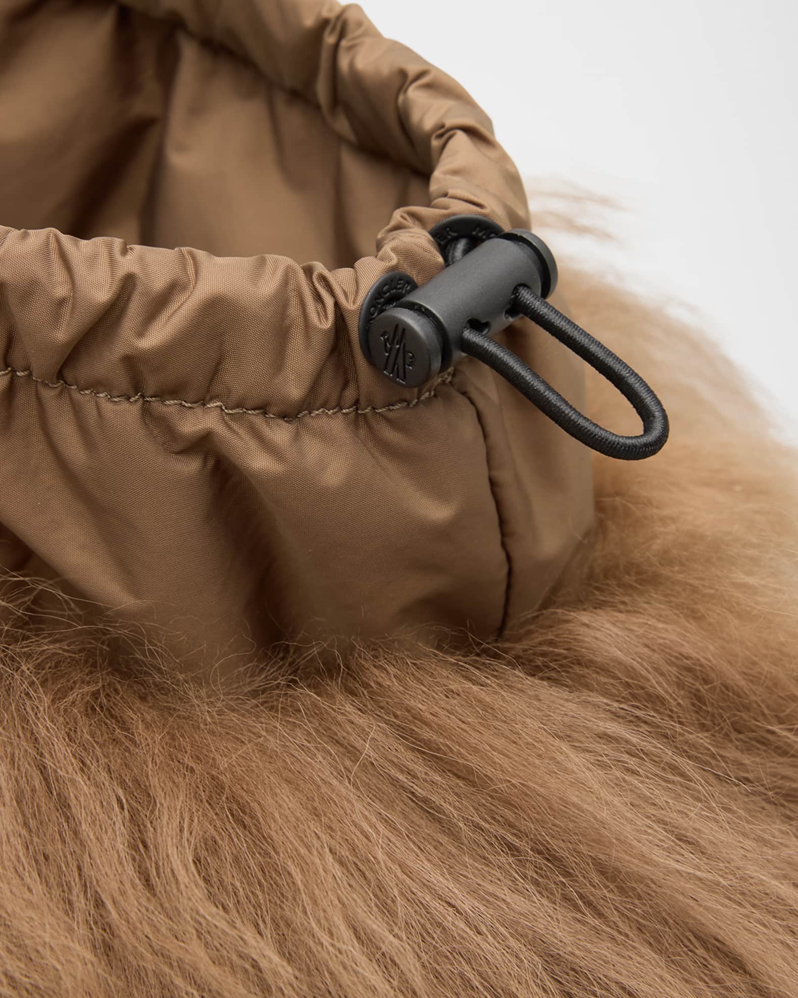Moncler Gaia Shaggy Shearling Tall Snow Boots | Neiman Marcus