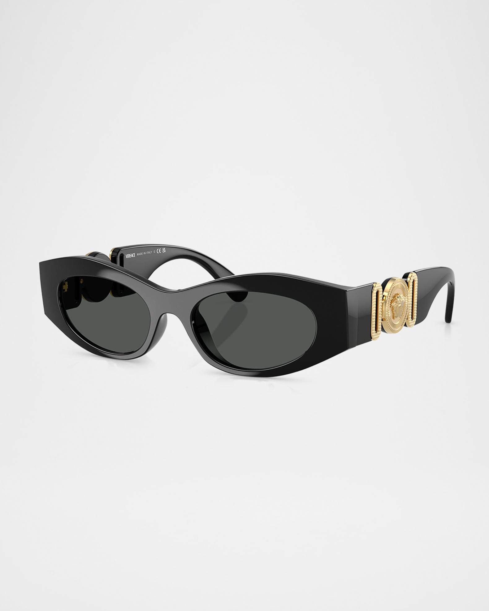 Versace Medusa Embellished Oval Plastic Sunglasses, 51MM | Neiman