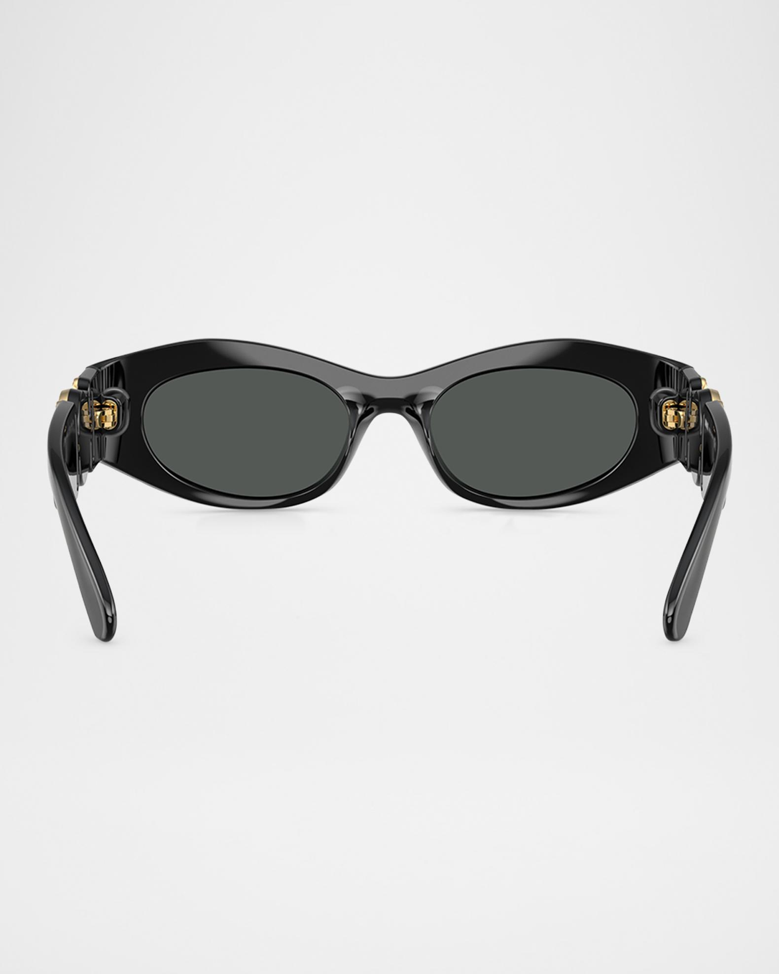 Versace Medusa Embellished Oval Plastic Sunglasses, 51MM | Neiman